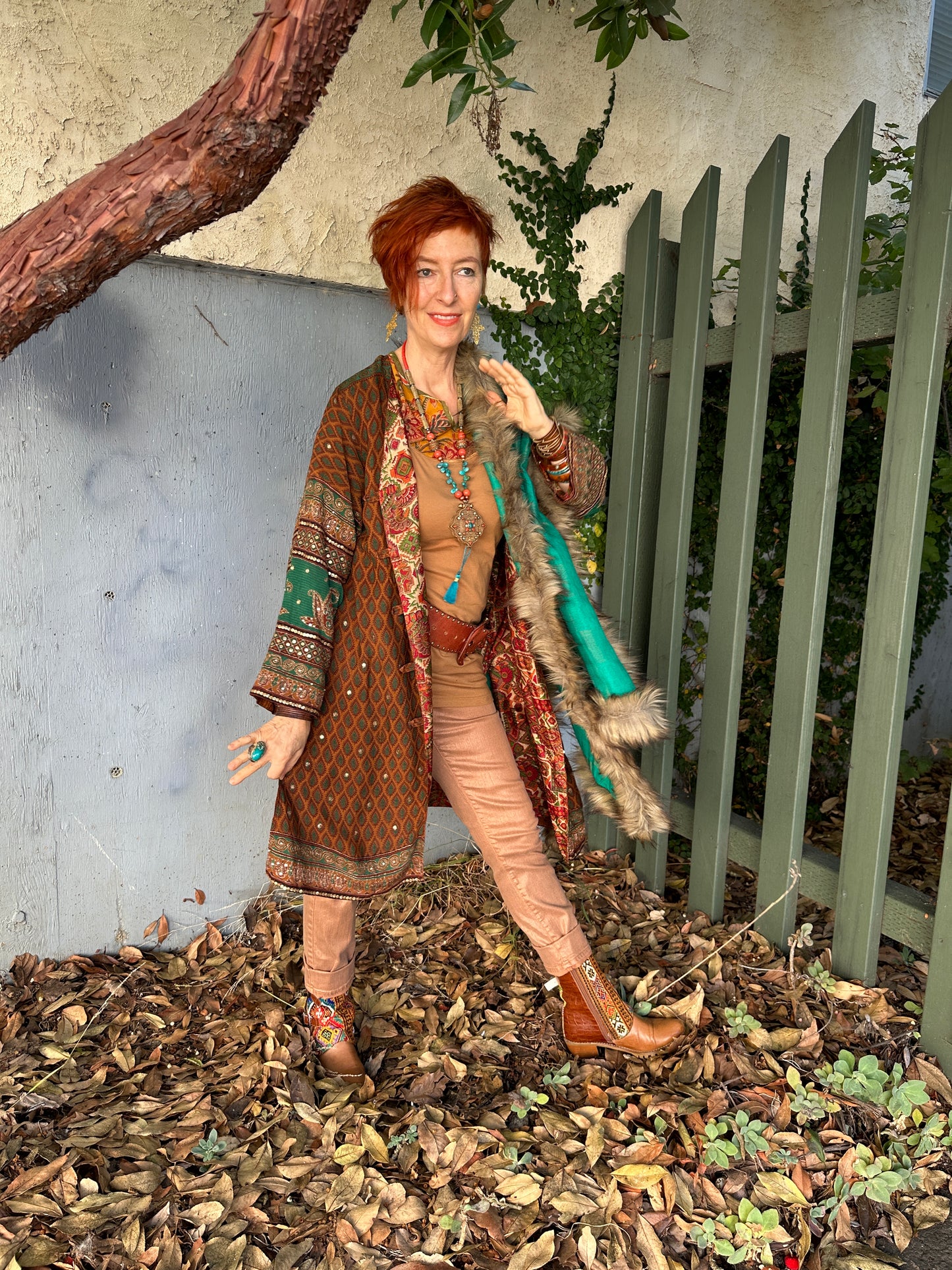 AUTUMN HARVEST REVERSIBLE SARI DUSTER
