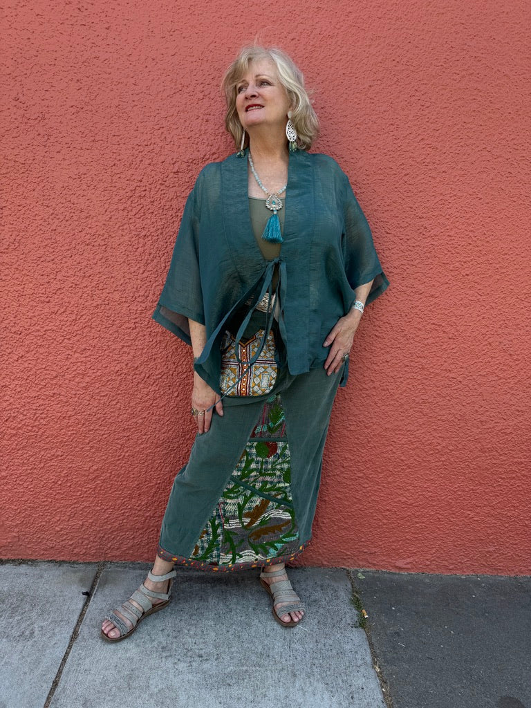 MISS GREEN JEANS CORDUROY TRIBAL A-LINE SKIRT