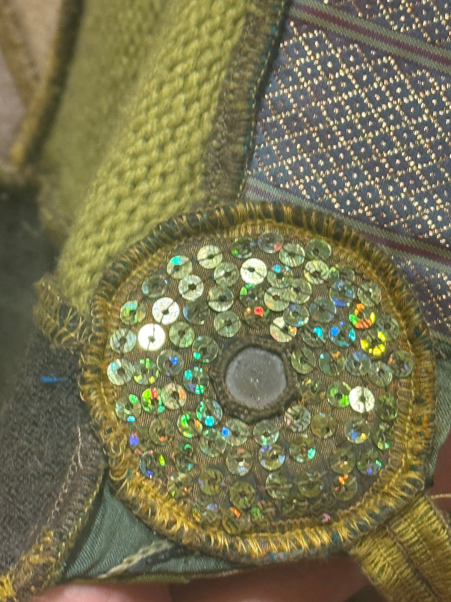 UPCYCLED PATCHWORK POCKET SWEATER