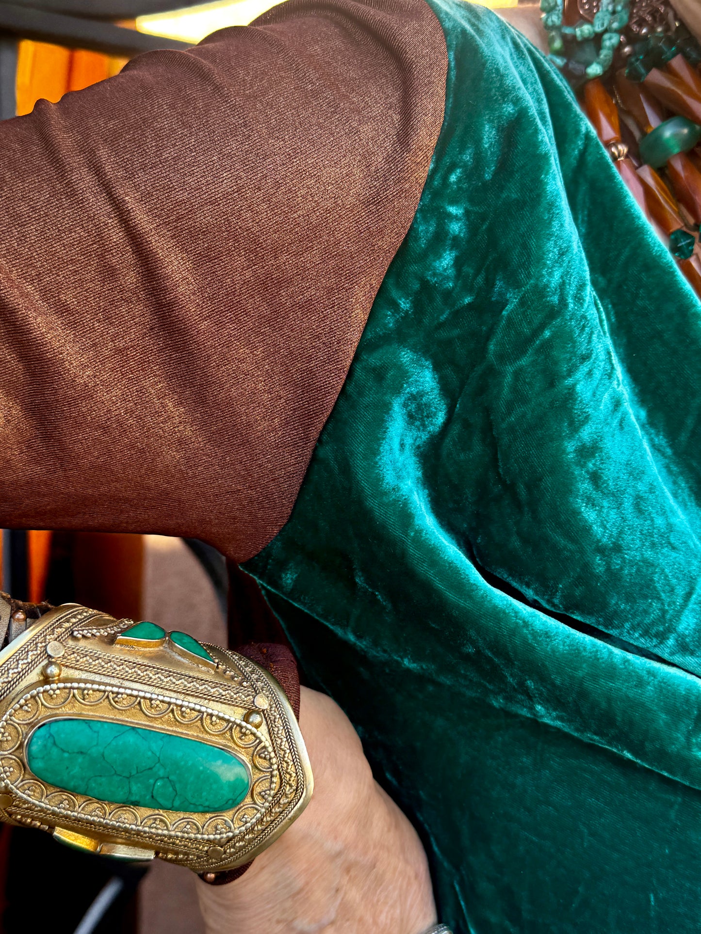 COPPER COWL VELVET TUNIC