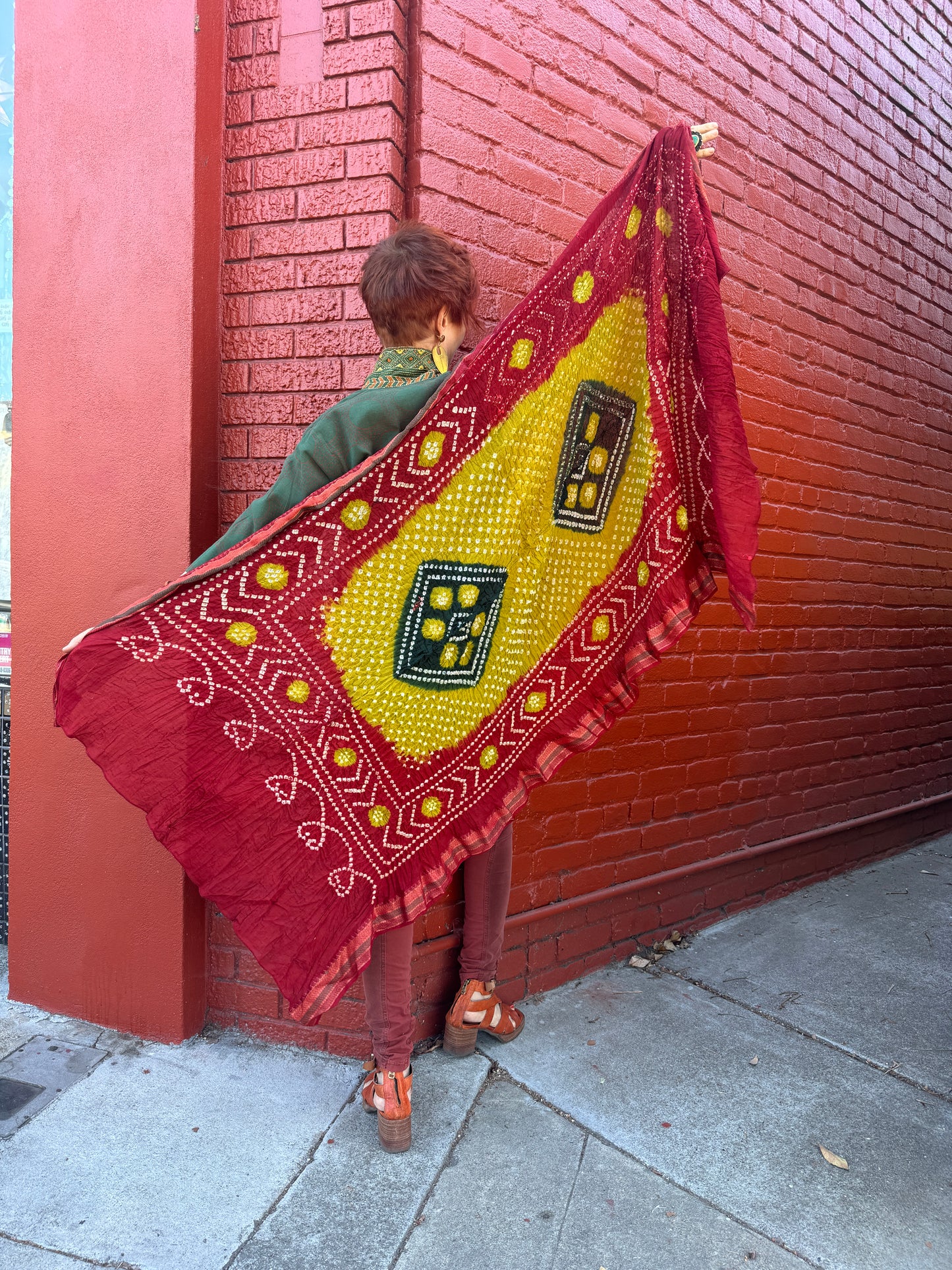 COTTON BANDHANI SHAWLS AUTUMN PALETTE