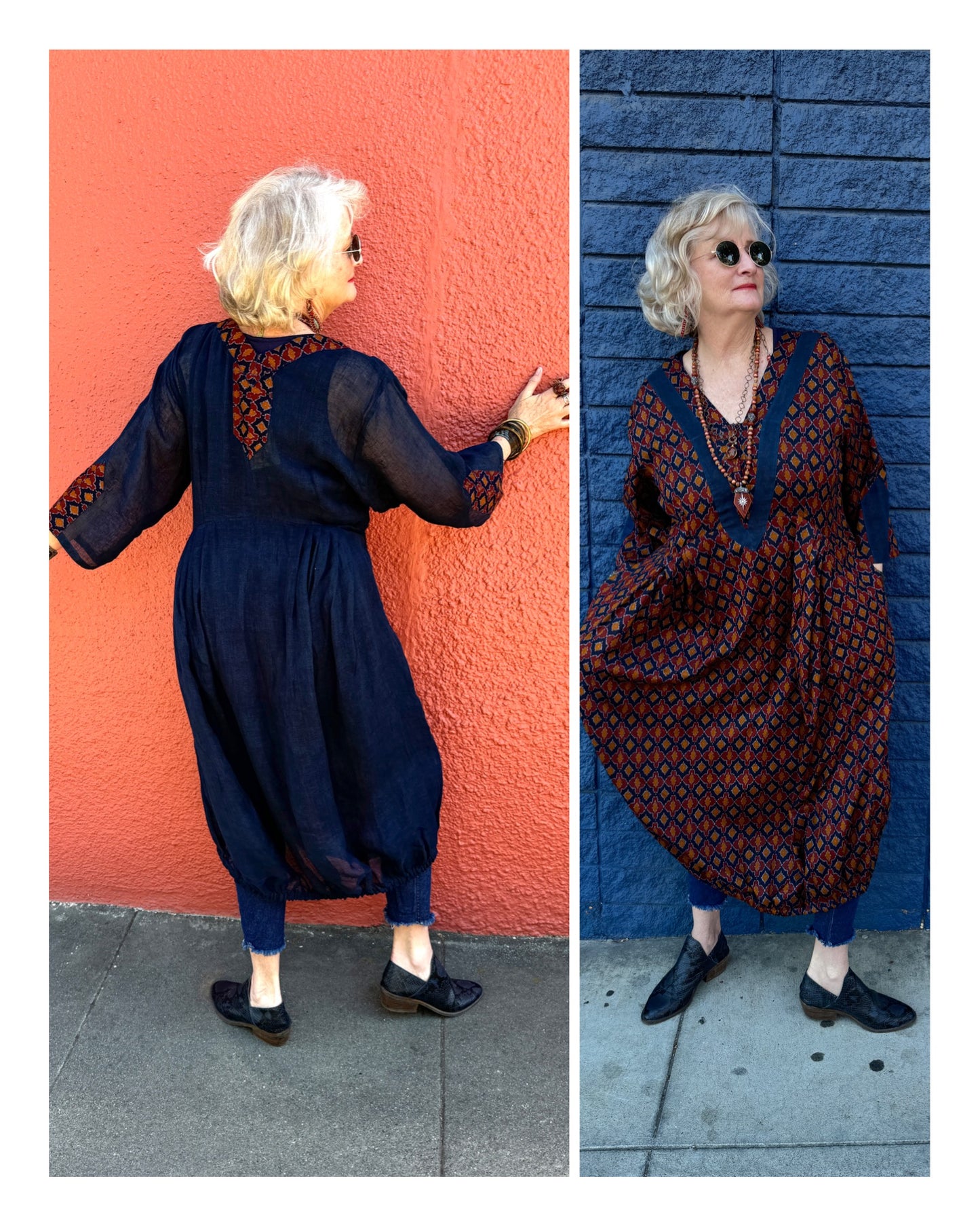 INDIGO IKAT THAT DRESS