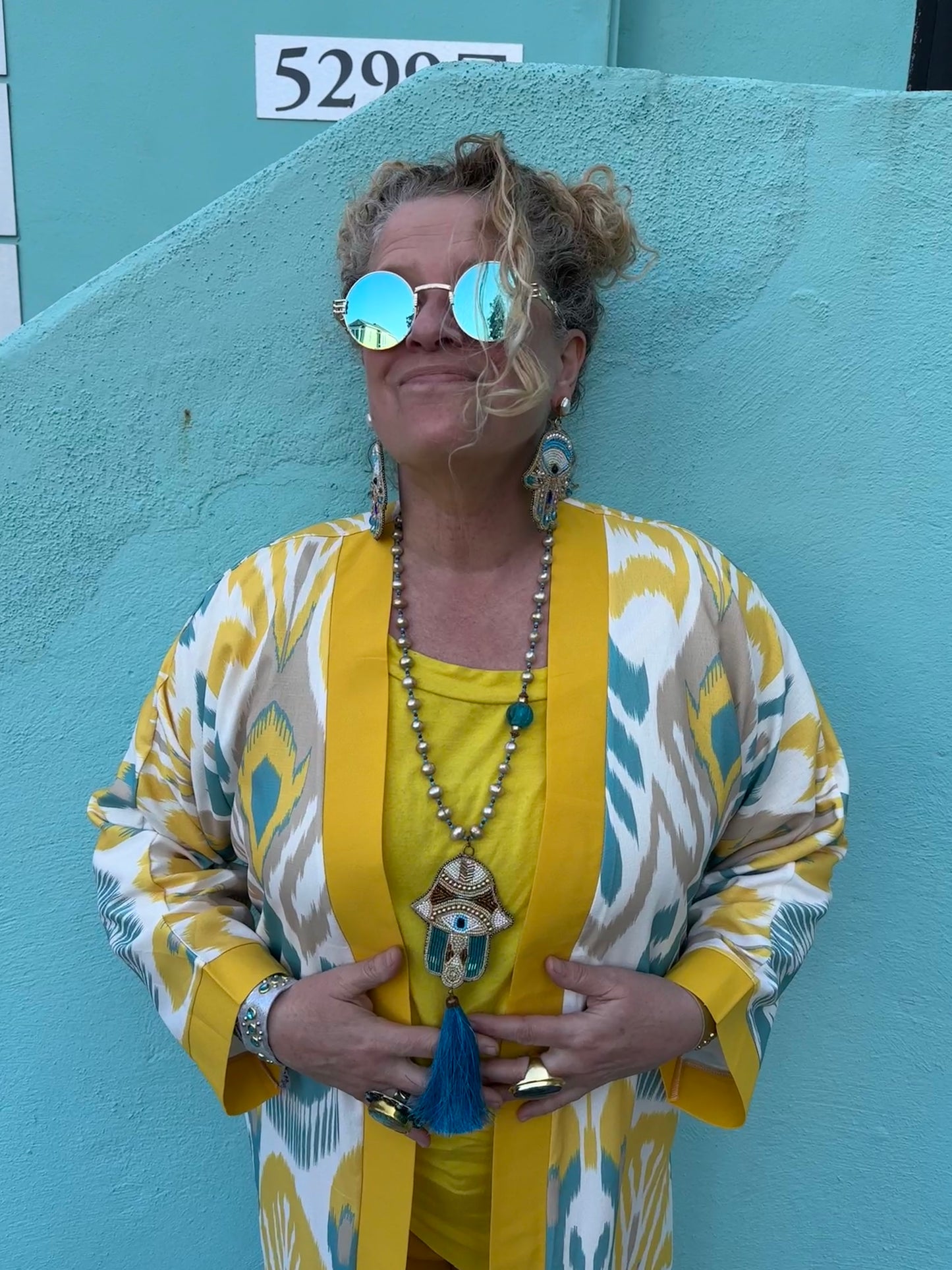 SUN KISSED AQUA IKAT DUSTER