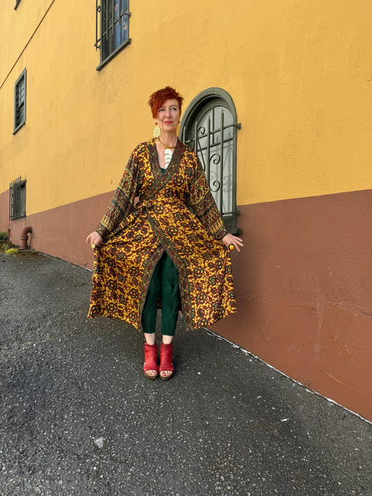 TUSCAN SPICE WRAP MAXI DRESS