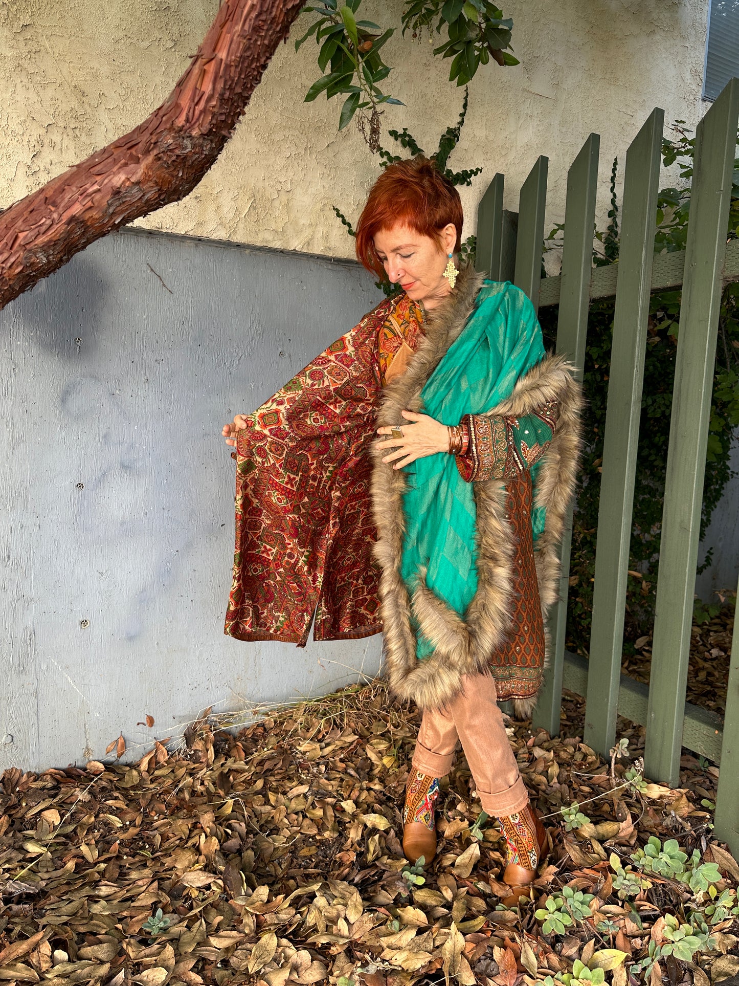 AUTUMN HARVEST REVERSIBLE SARI DUSTER