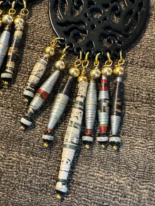 BLACK RESIN PAPER WEIGHT CHANDELIERS