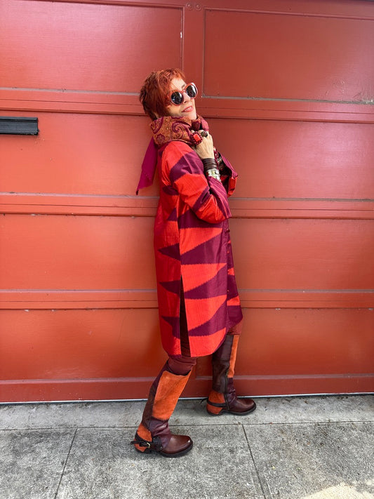 REVERSIBLE SABER SILK COAT