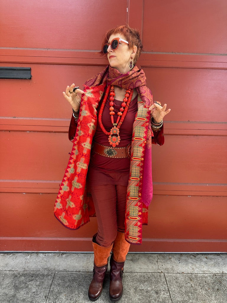 REVERSIBLE SABER SILK COAT