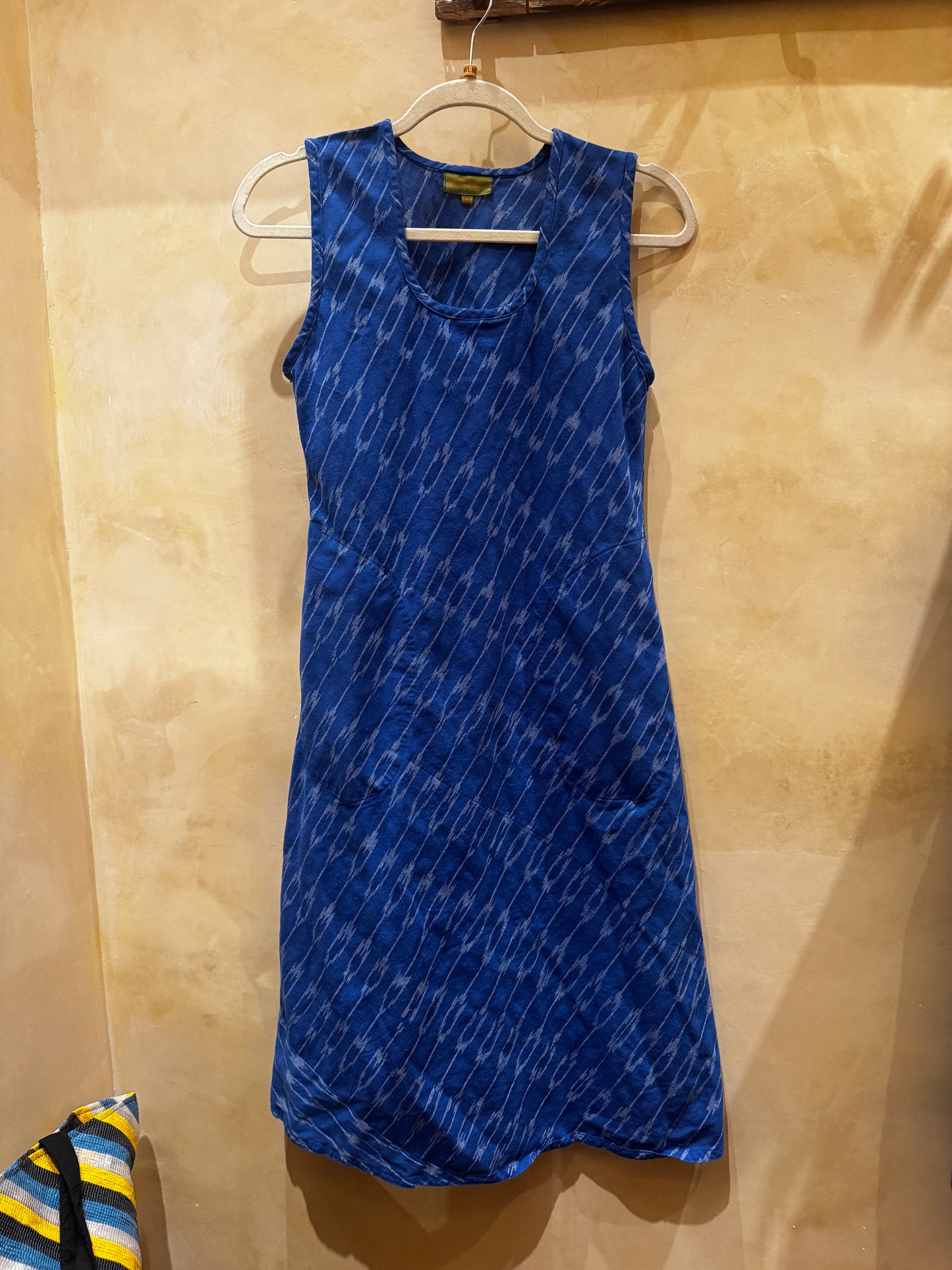 BLUE ON BLUE ZIZZAG SLIP DRESS