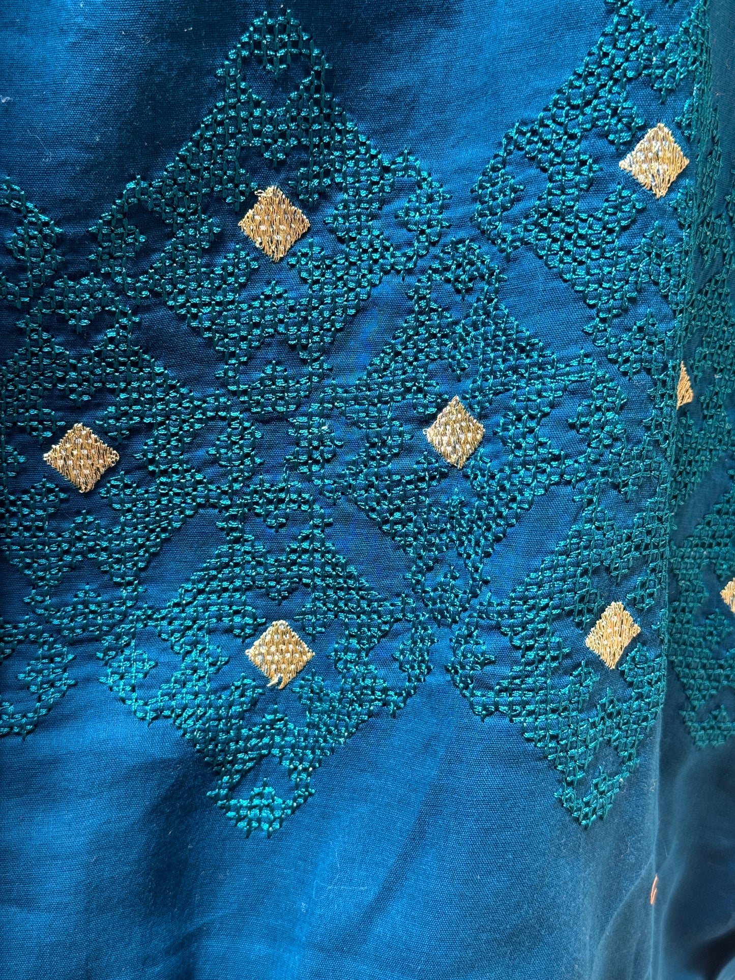 PEACOCK BLUE SLOUCH SLIP DRESS