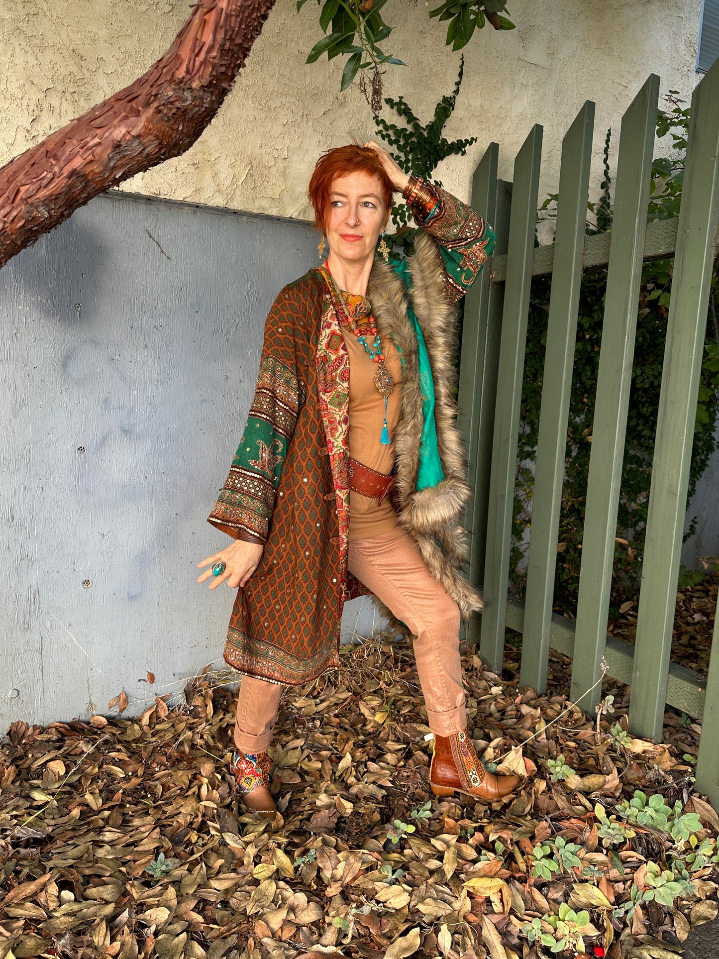 AUTUMN HARVEST REVERSIBLE SARI DUSTER