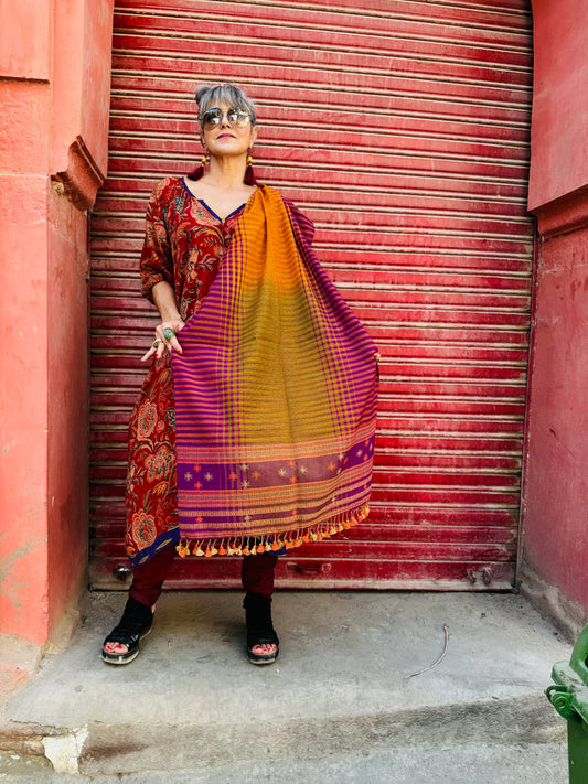 PLUM MANGO HANDLOOM SHAWL