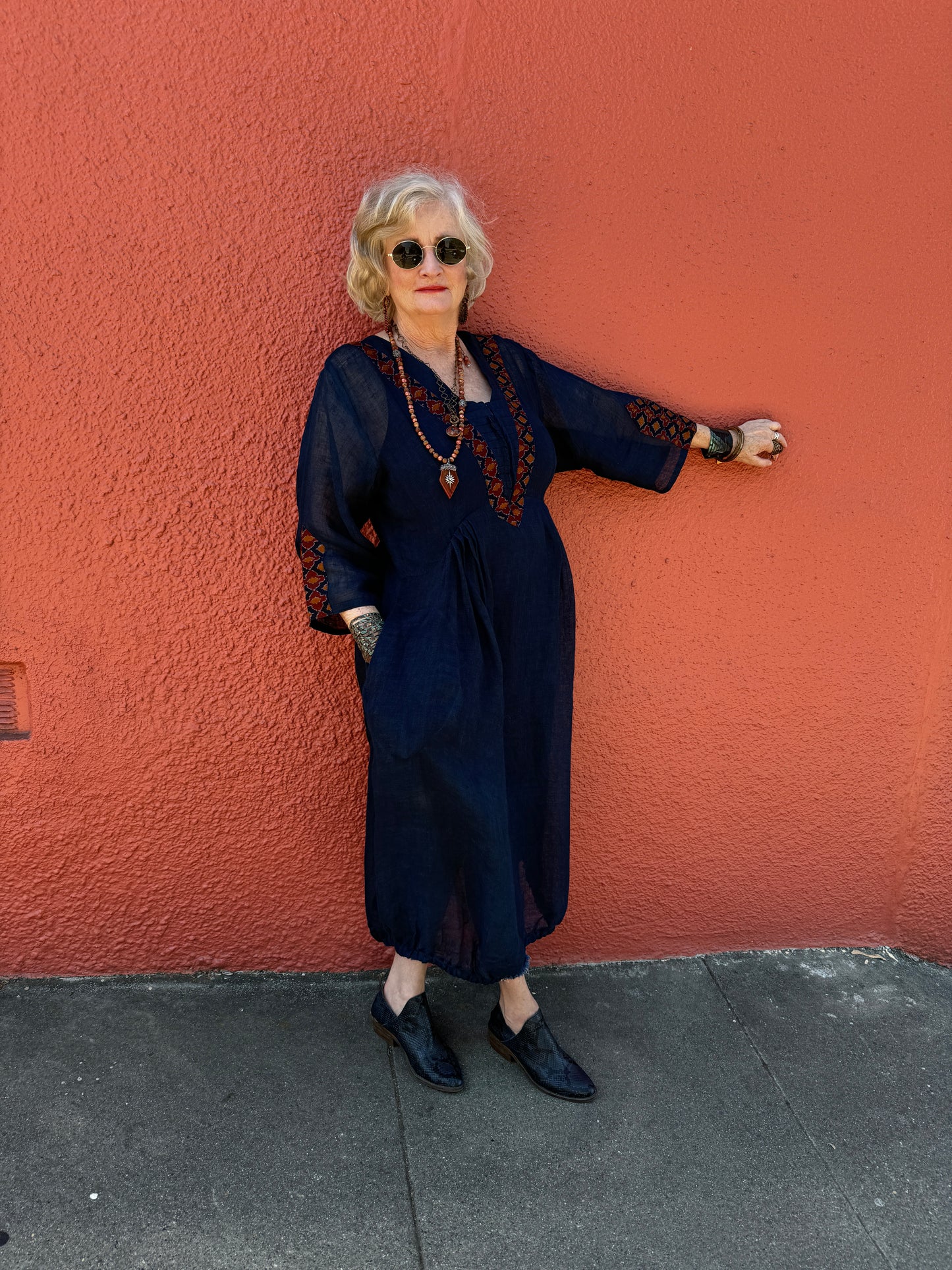 INDIGO IKAT THAT DRESS