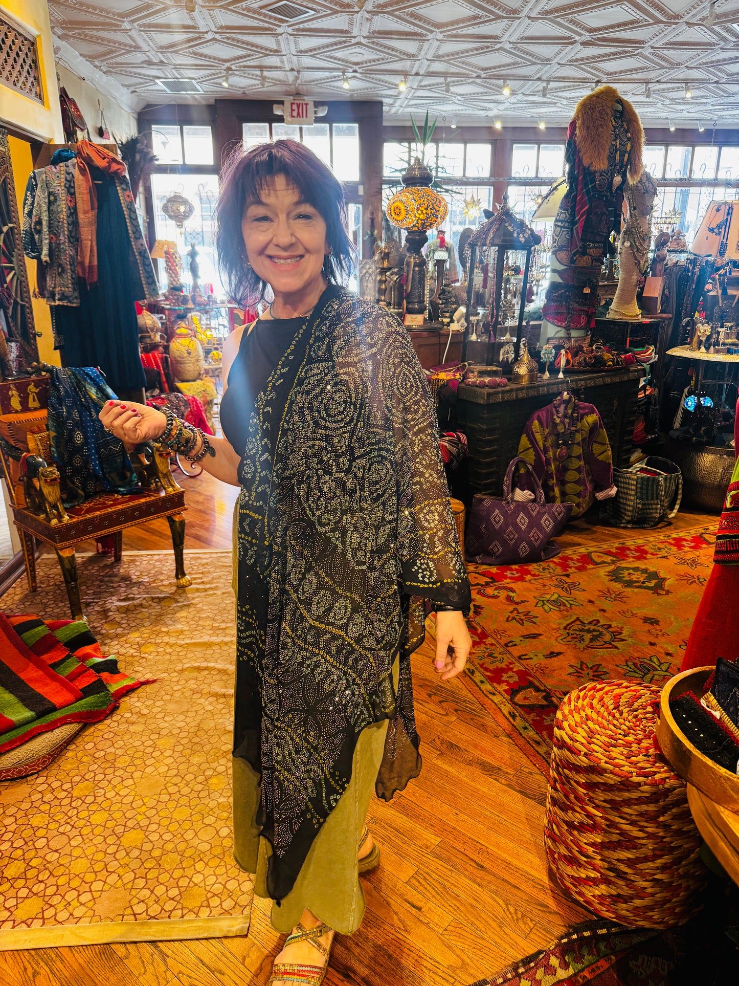 SHEHERAZADE SILK BLING SHAWL