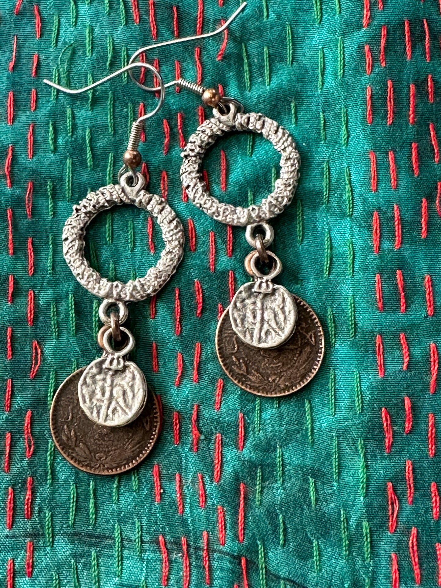 COPPER COIN EARRINGS