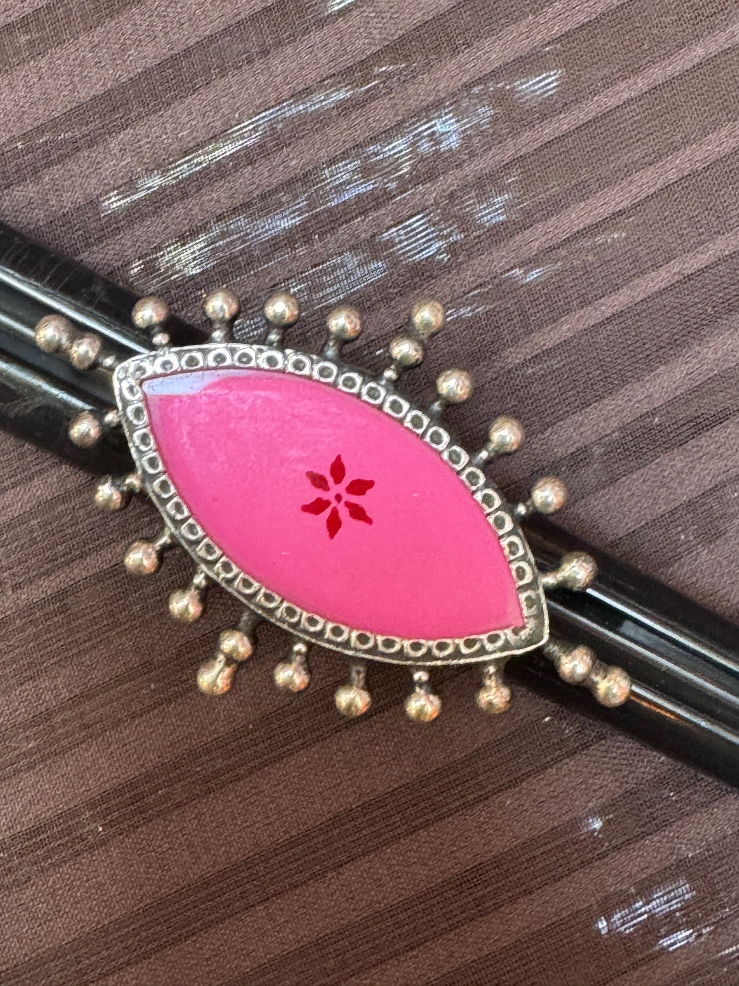EYE RING STUD FRAME COLOR FOIL GLASS 925