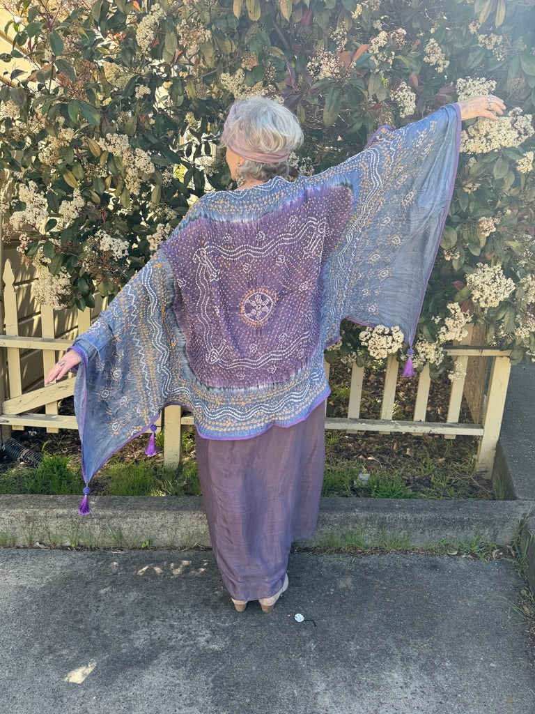 LILAC & PLUM MASTERPIECE BANDHANI SHAWL