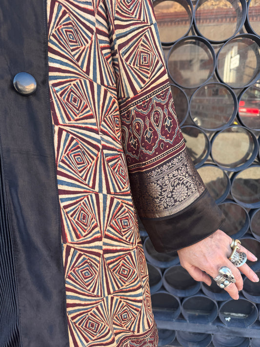 AJRAKH GEO RICH SWING COAT