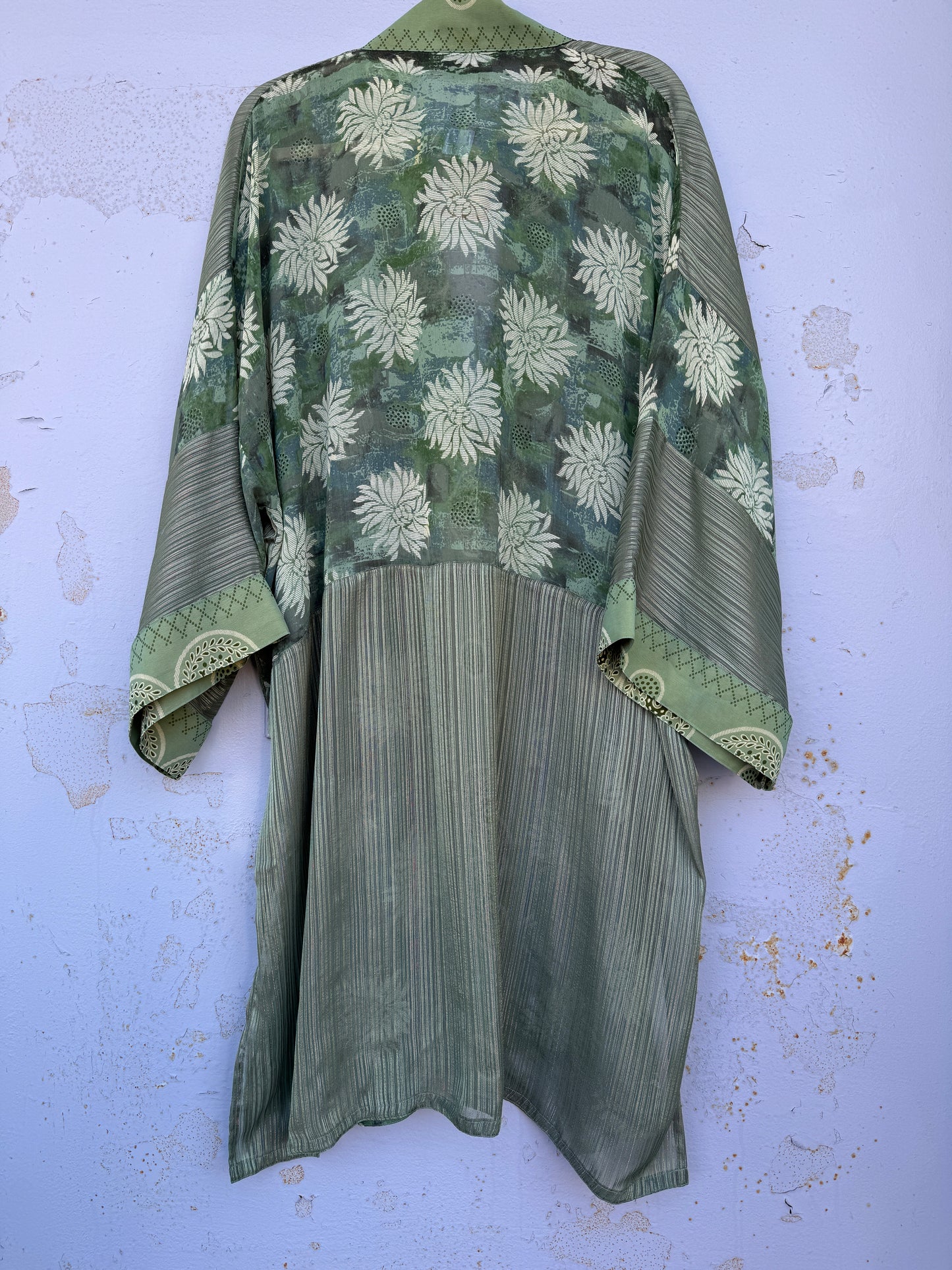 A SWEEP OF SAGE LONG RUBY KIMONO
