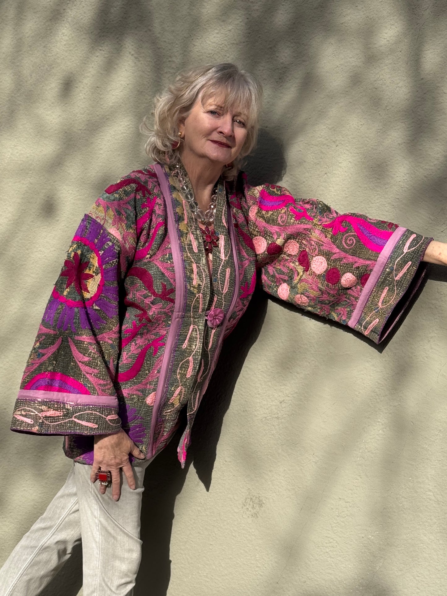 HARDLY GRAY SHABBY CHIC QUILTED KIMONO