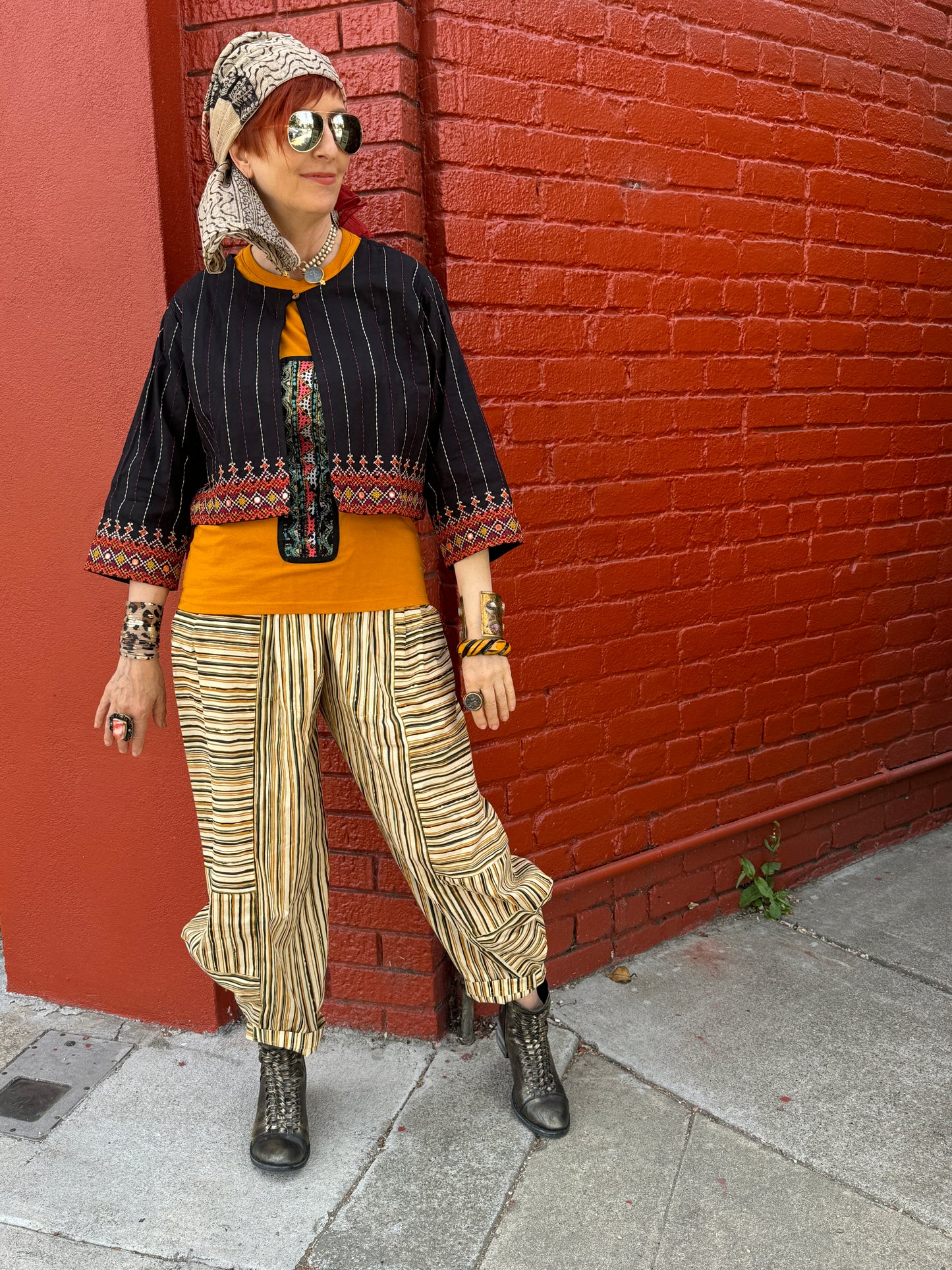 RONI PANTS HAND PRINTED STRIPES