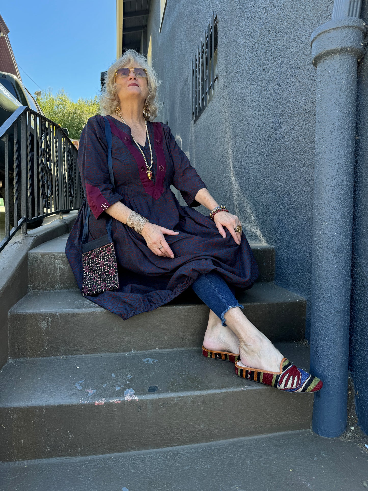 THAT INDIGO PRINT DRESS