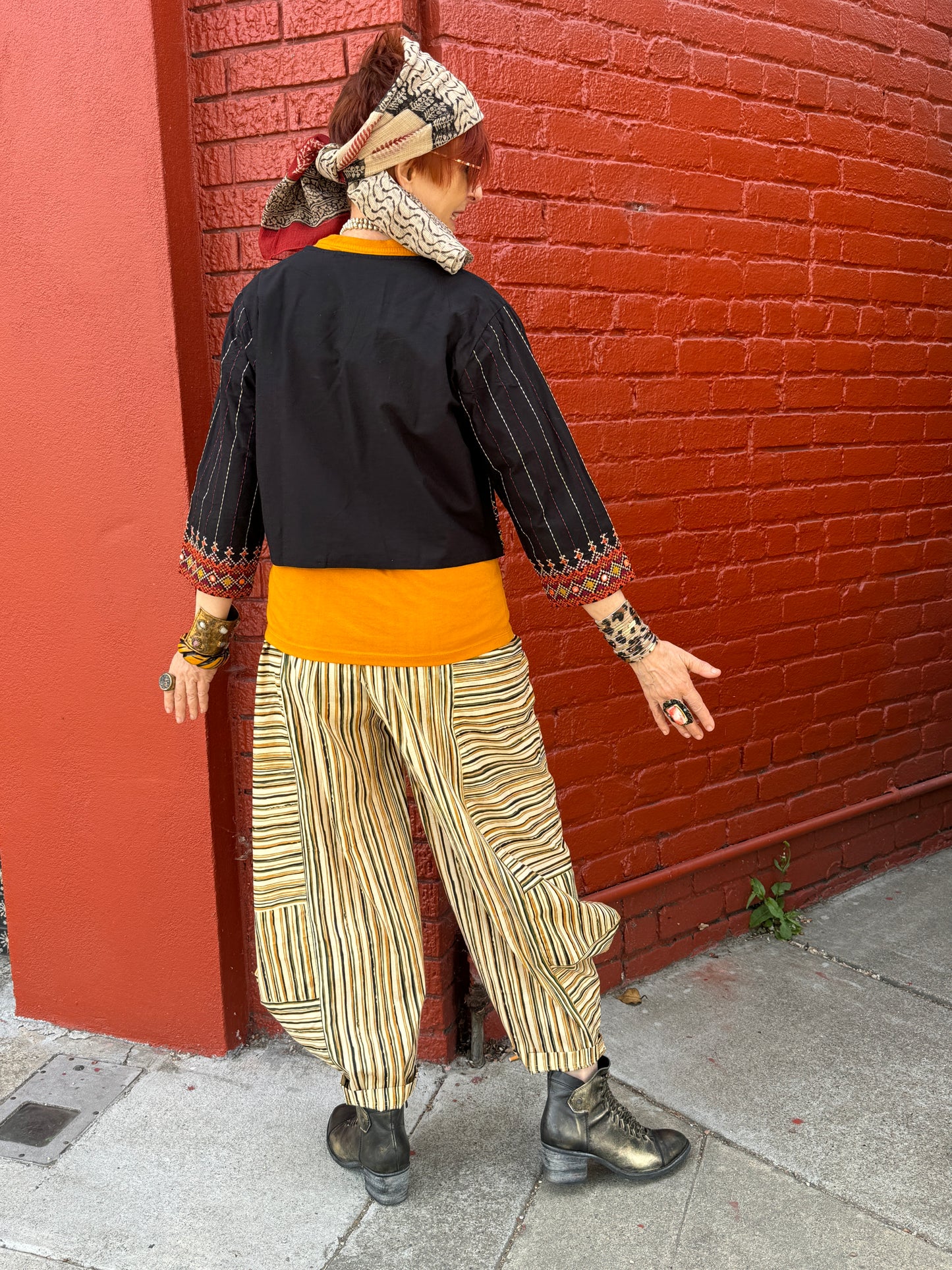 RONI PANTS HAND PRINTED STRIPES