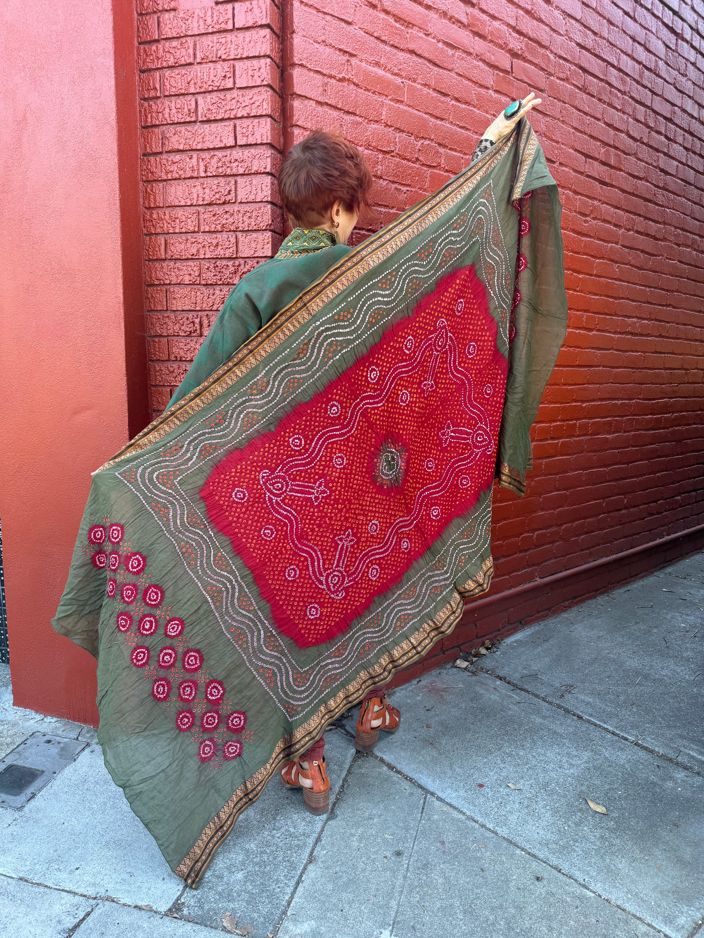COTTON BANDHANI SHAWLS AUTUMN PALETTE