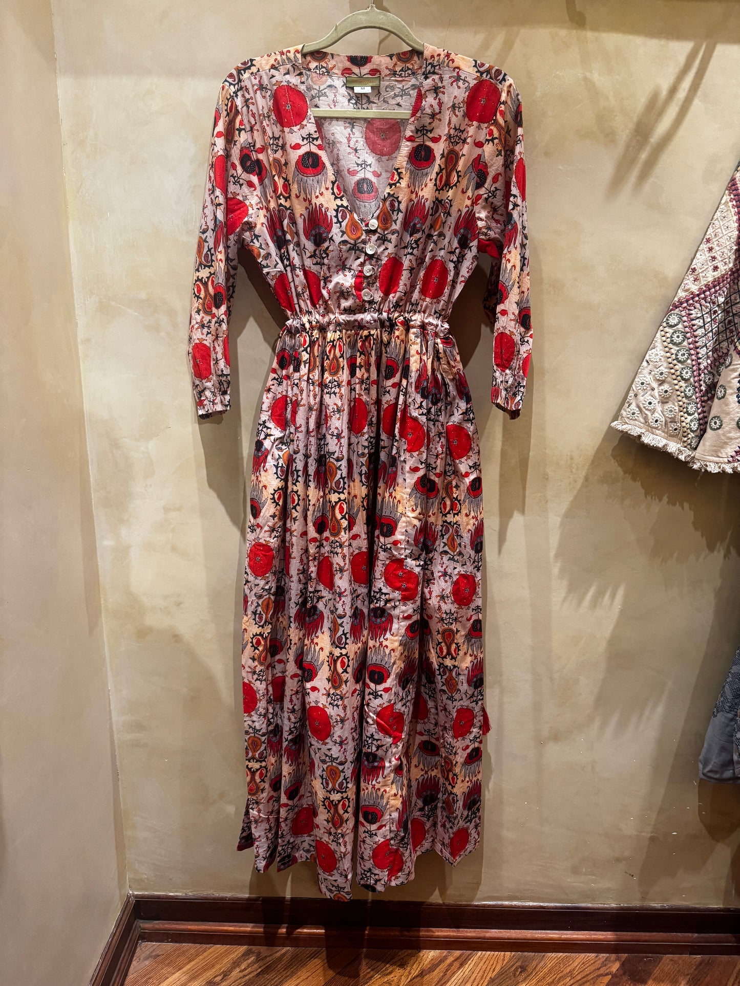 ALEGRA MAXI DRESS RED EXOTIC GARDEN
