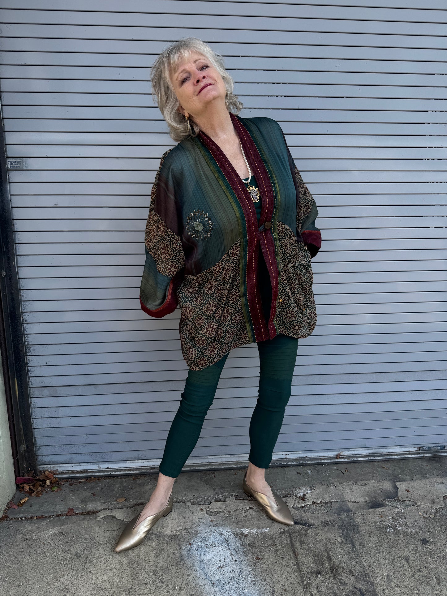 TEAL TILE KIMONOS - SHORT