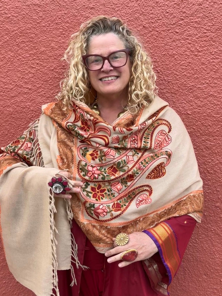 GOLDEN SPRING PAISLEY SHAWL