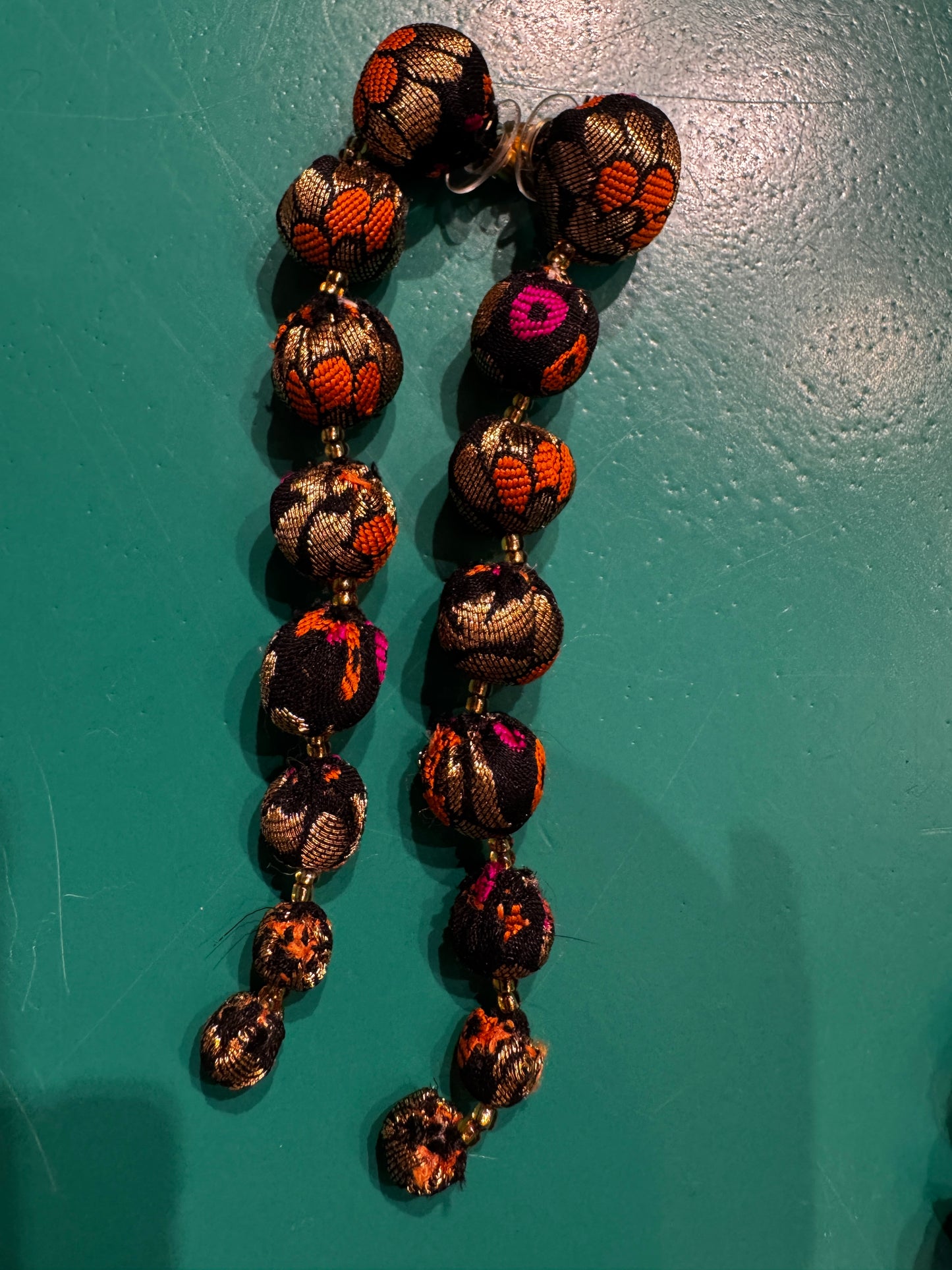 TEXTILE BALL EARRINGS