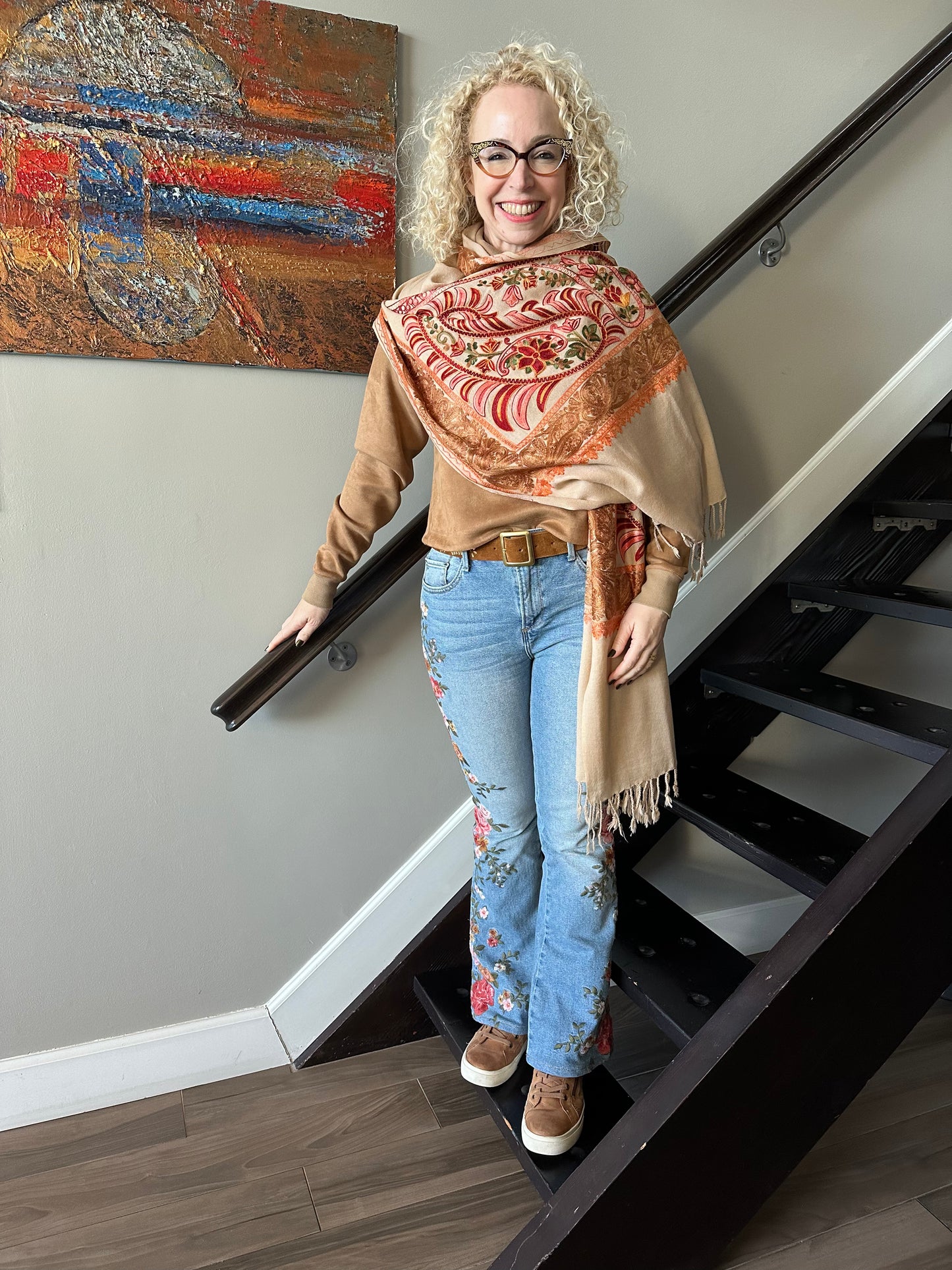 GOLDEN SPRING PAISLEY SHAWL