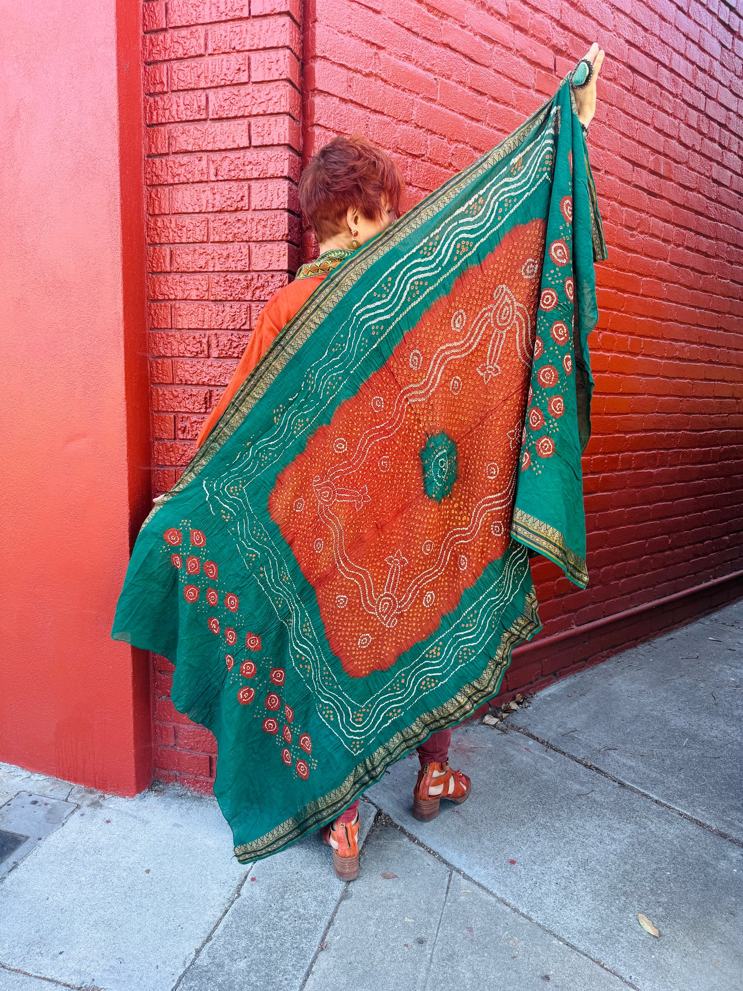 COTTON BANDHANI SHAWLS AUTUMN PALETTE