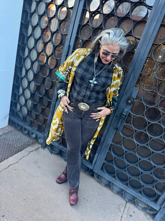 BLACK BANDED AGATE CROSS NECKLACE