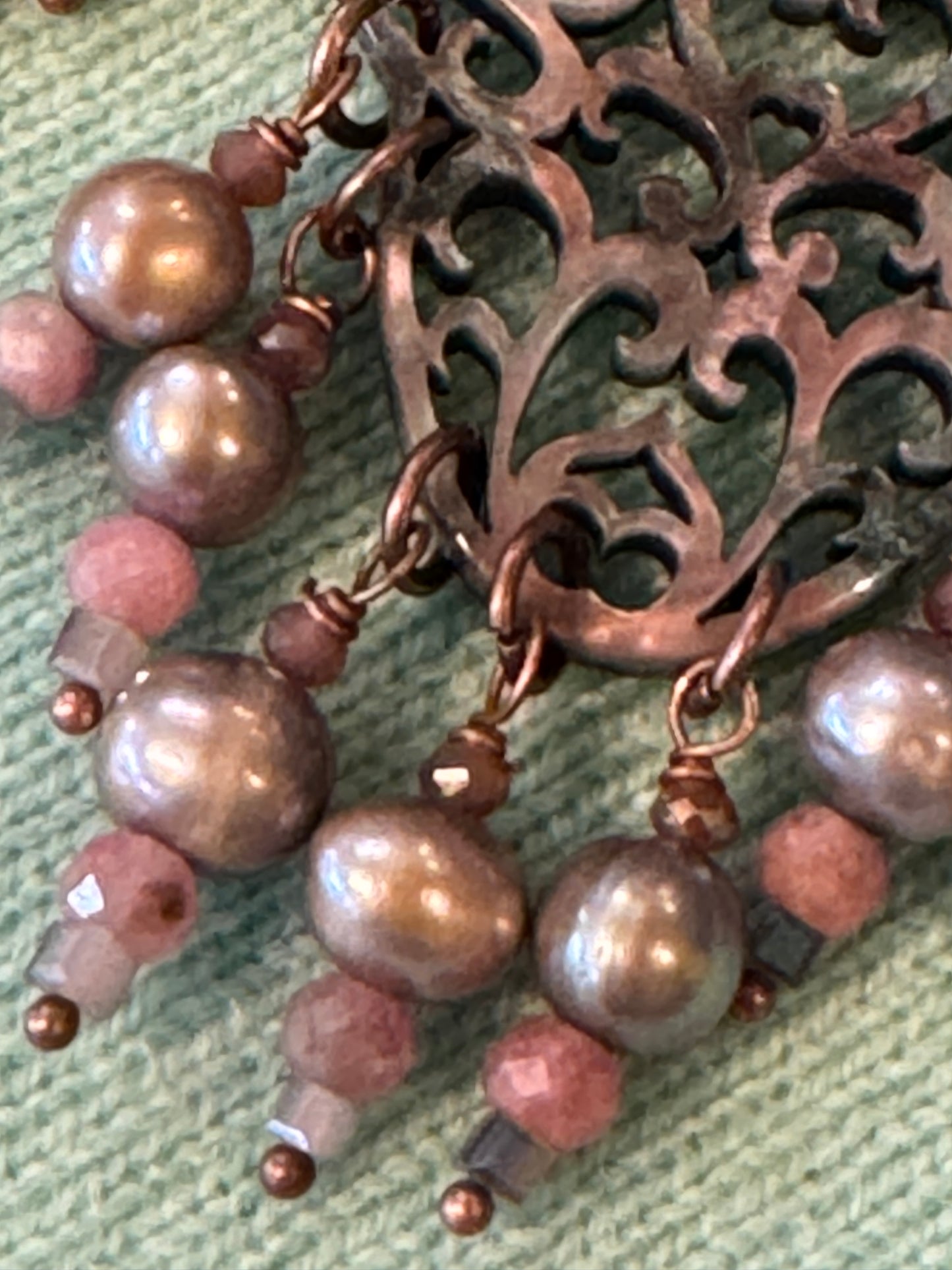 PEARLESCENT CHANDELIER EARRINGS