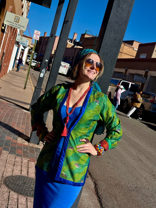 POP OF SPRING REVERSIBLE SILK JACKET