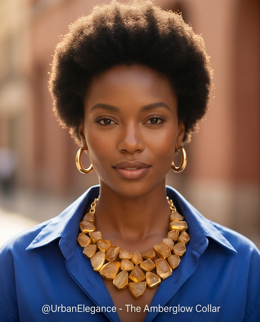 CITRINE ROUGH CUT MOSAIC COLLAR NECKLACE