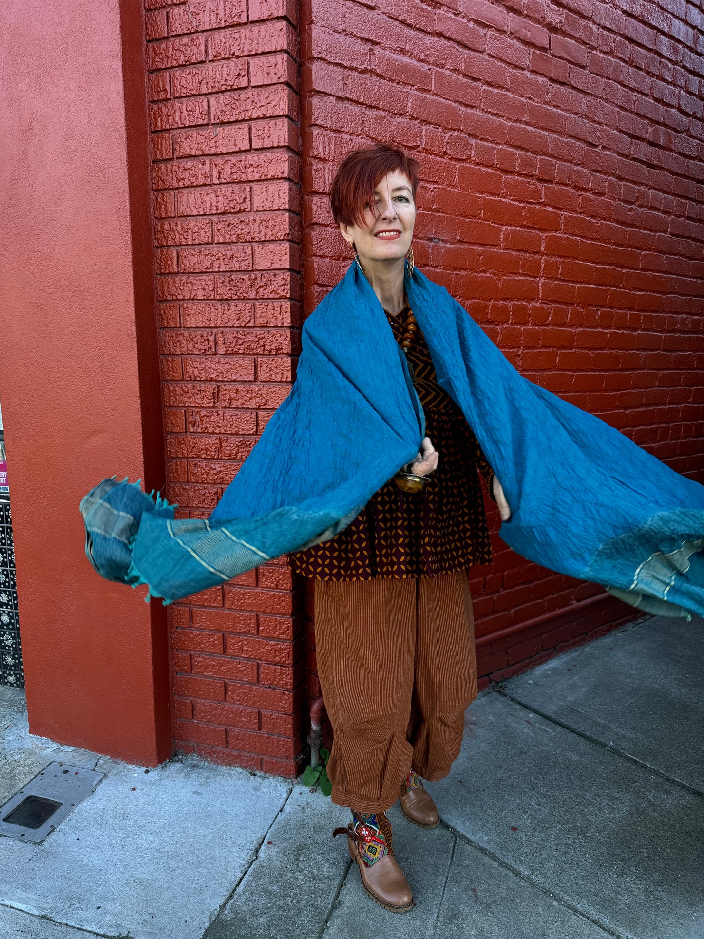 PERSIAN BLUE WRAP SHAWL