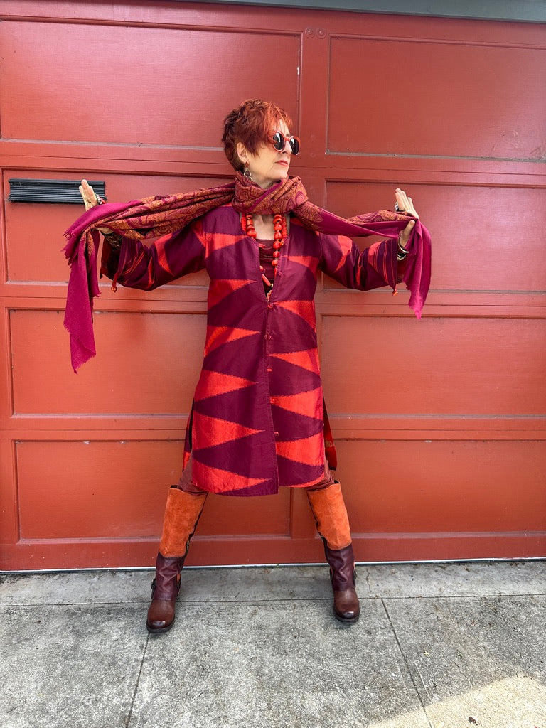 REVERSIBLE SABER SILK COAT