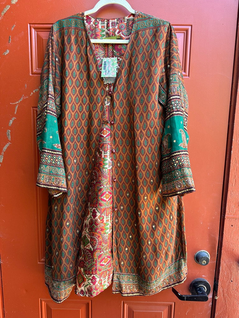 AUTUMN HARVEST REVERSIBLE SARI DUSTER
