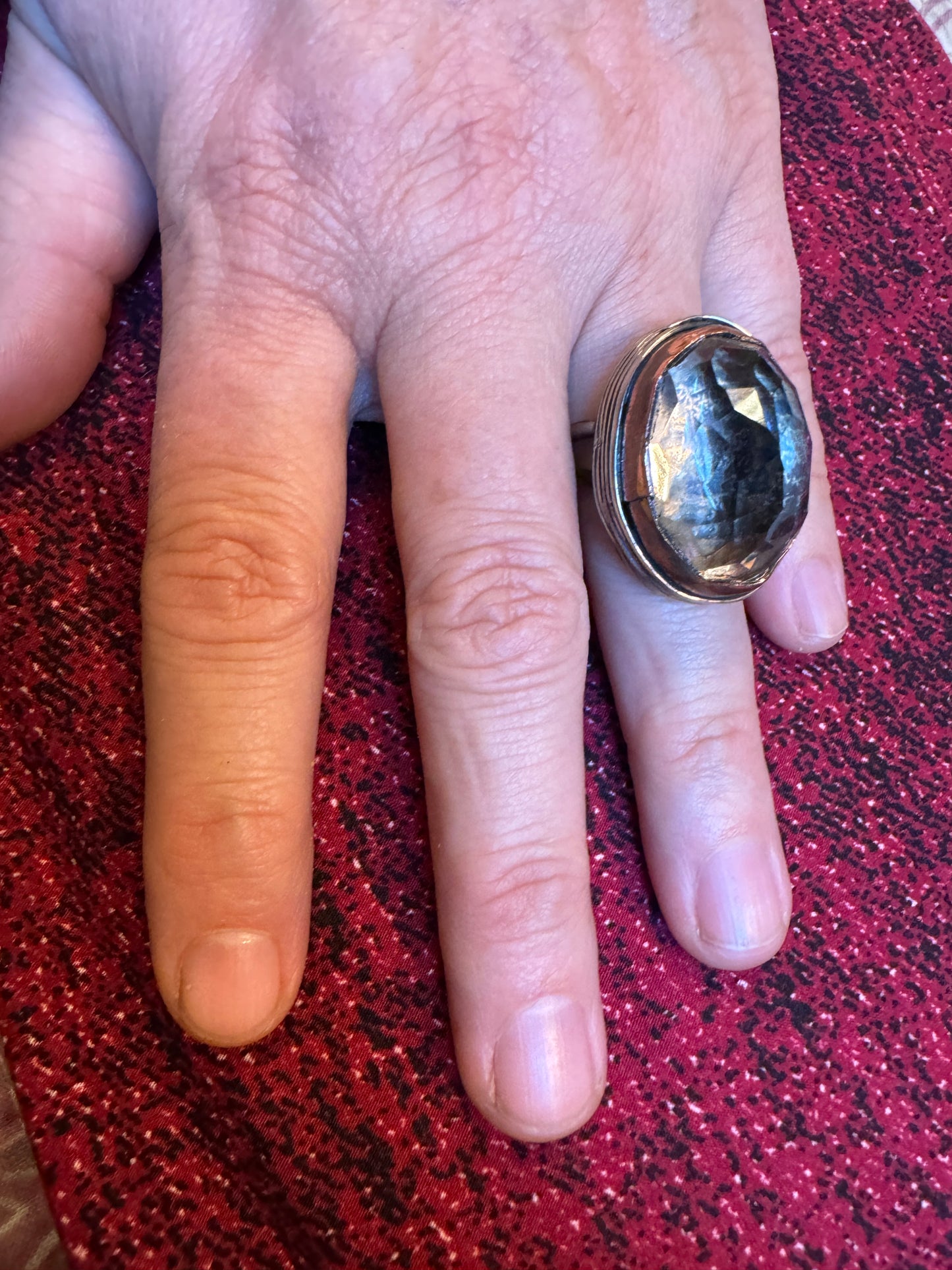 CRYSTAL DOME MANUSCRIPT RING