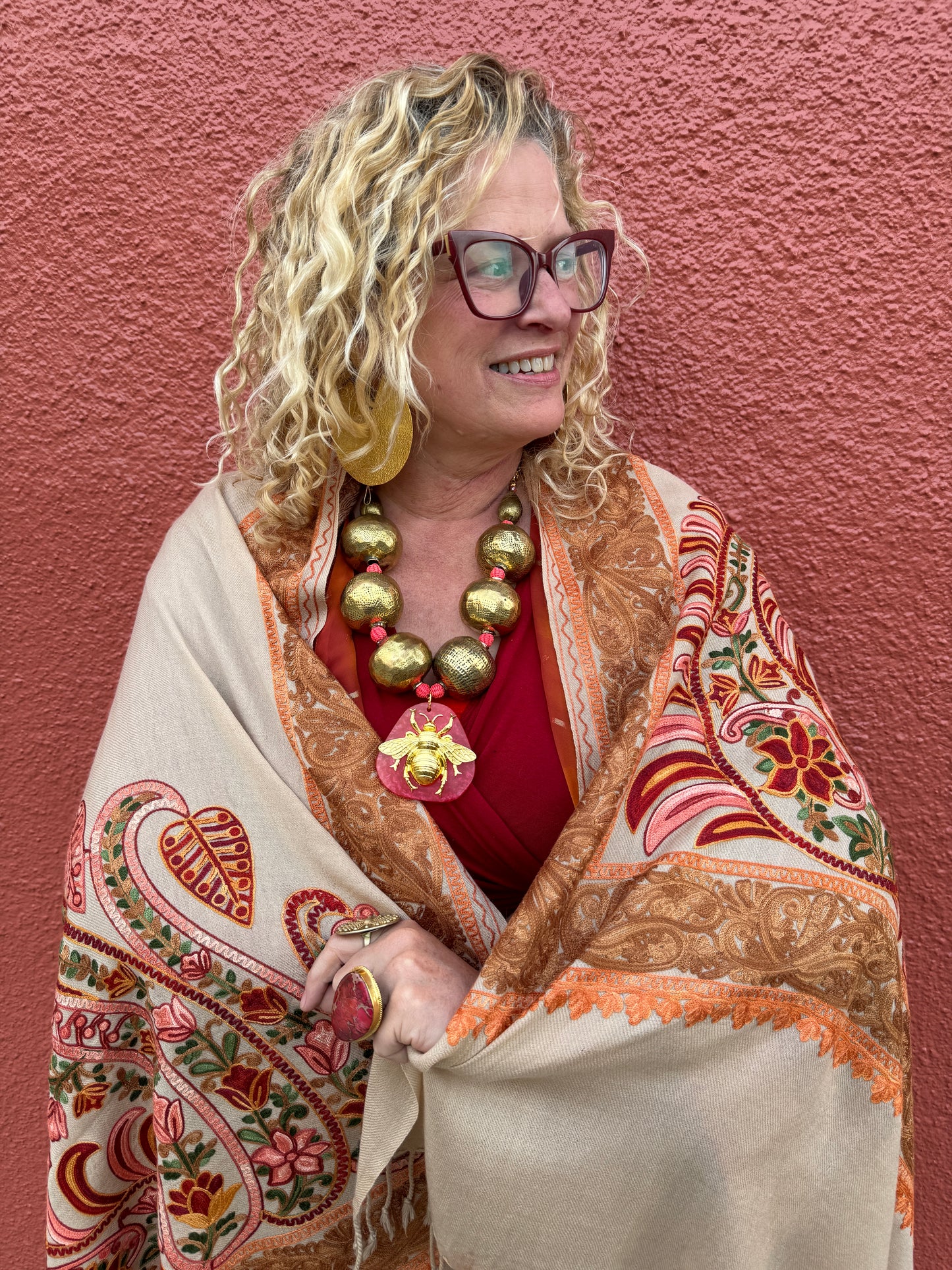 GOLDEN SPRING PAISLEY SHAWL