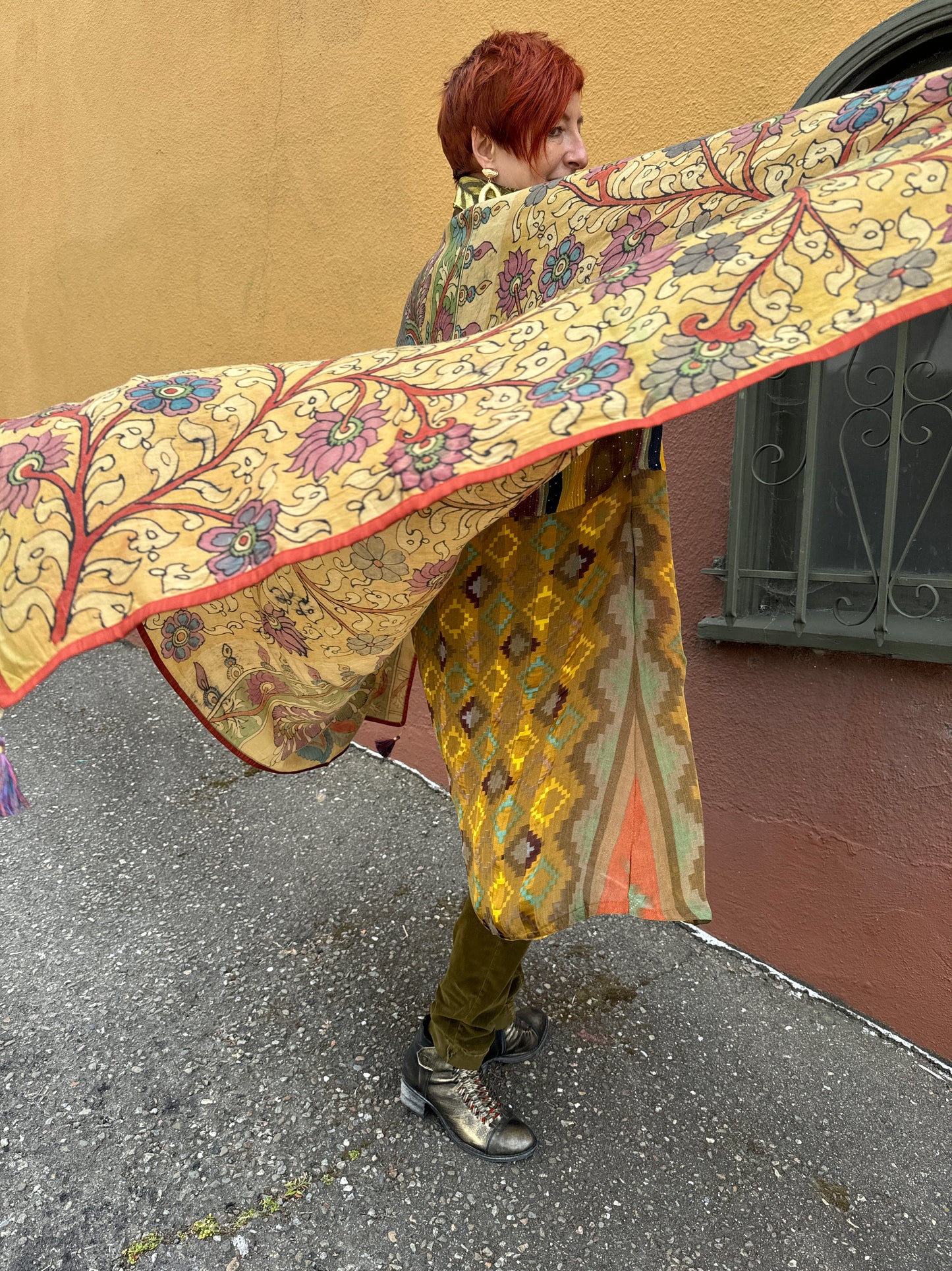 KALAMKARI TASSEL WRAPS: SCARVES & SHAWLS