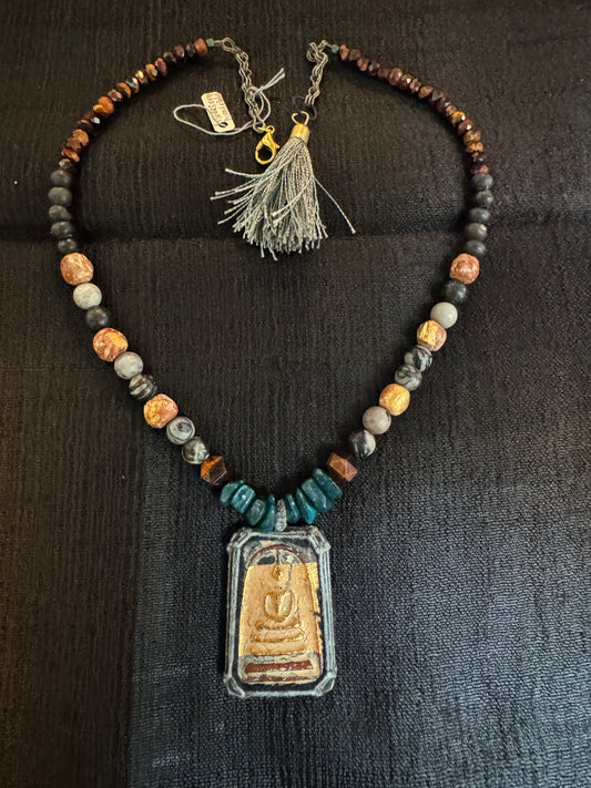 RUSTIC BUDDHA CROUCHING TIGER NECKLACE
