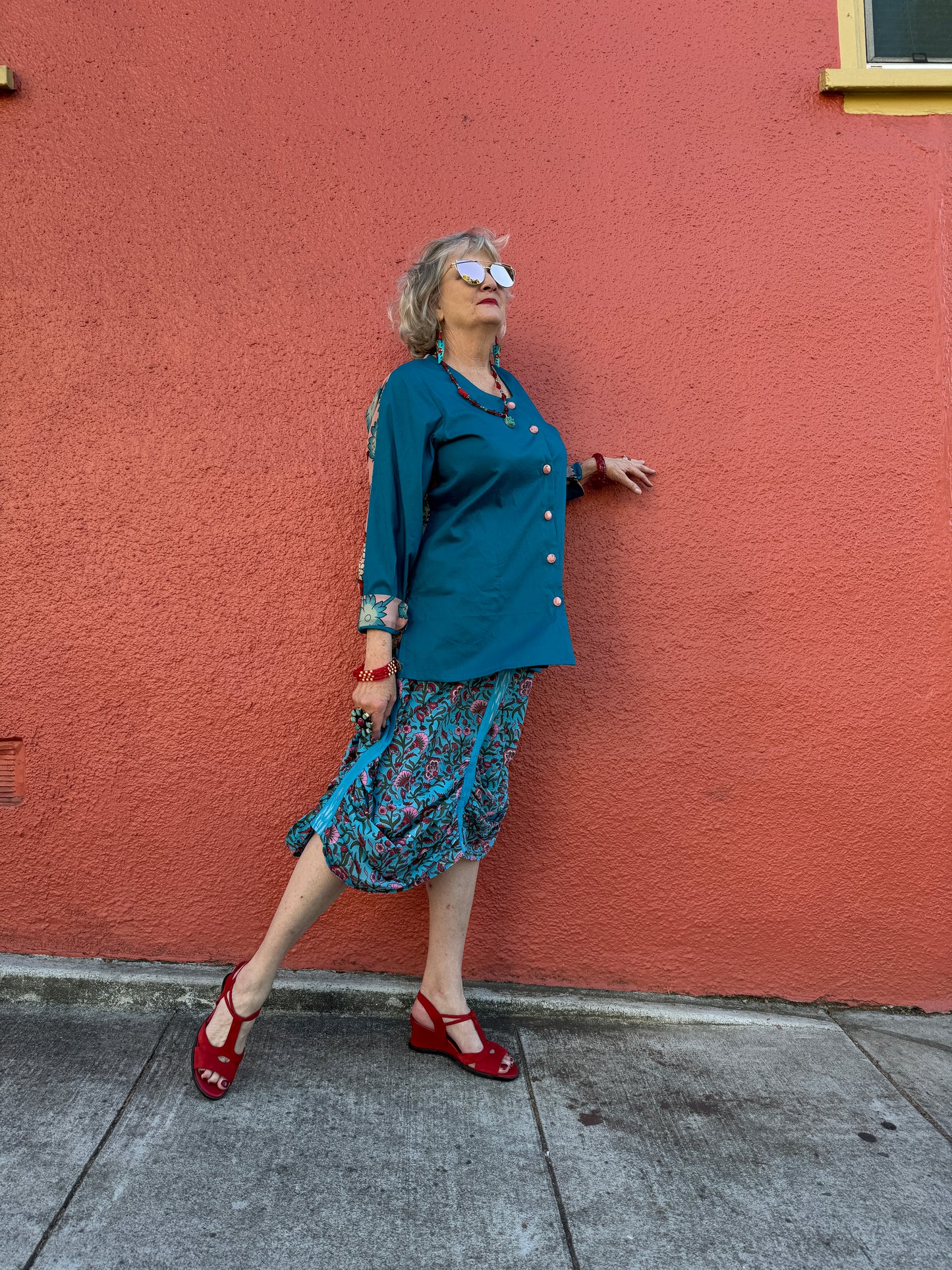 BLUE FLORAL SONIA SKIRT