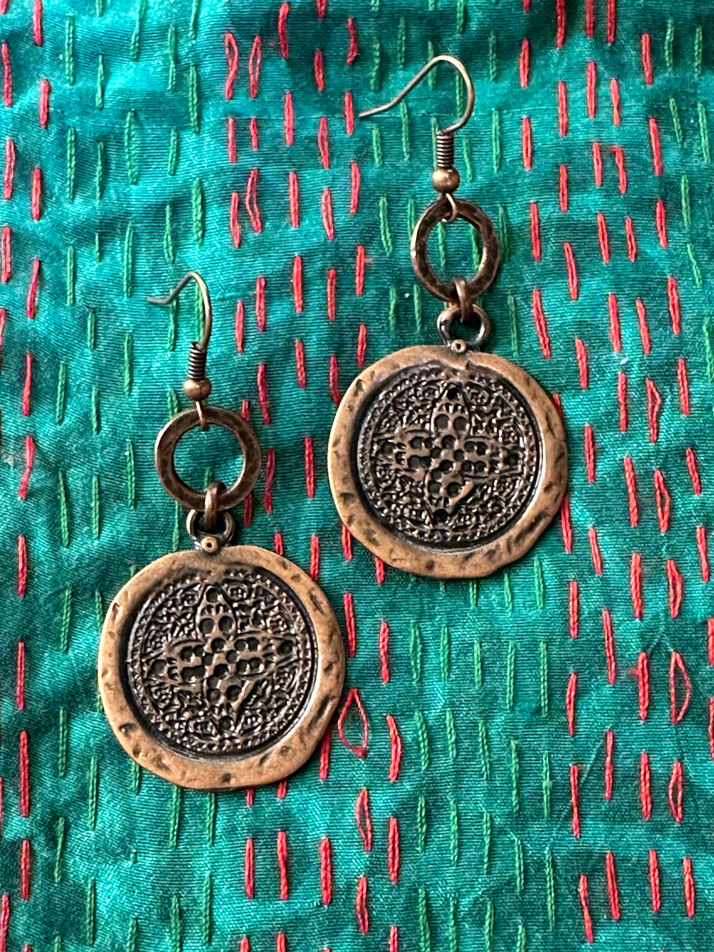 COPPER COIN EARRINGS