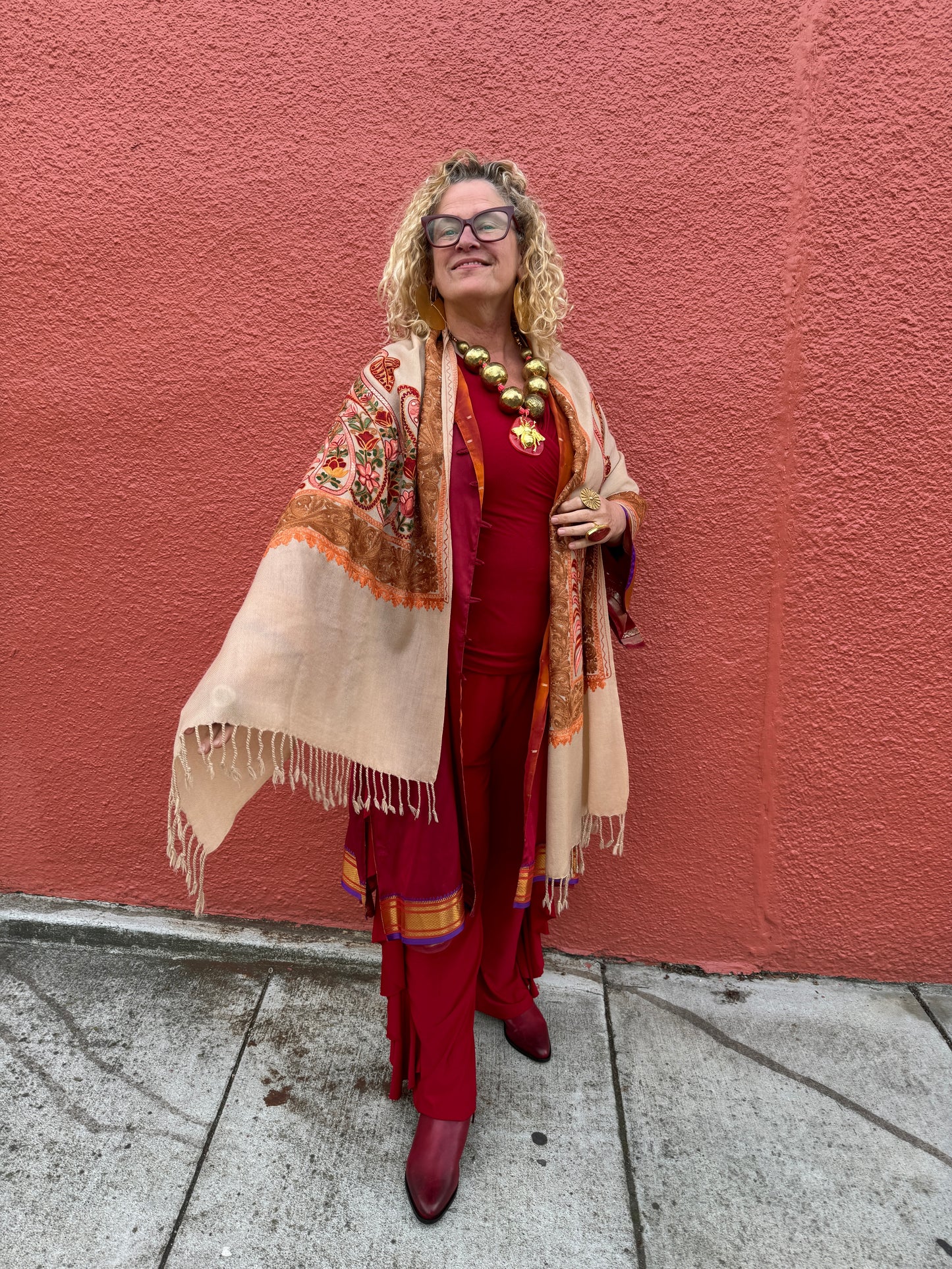 GOLDEN SPRING PAISLEY SHAWL