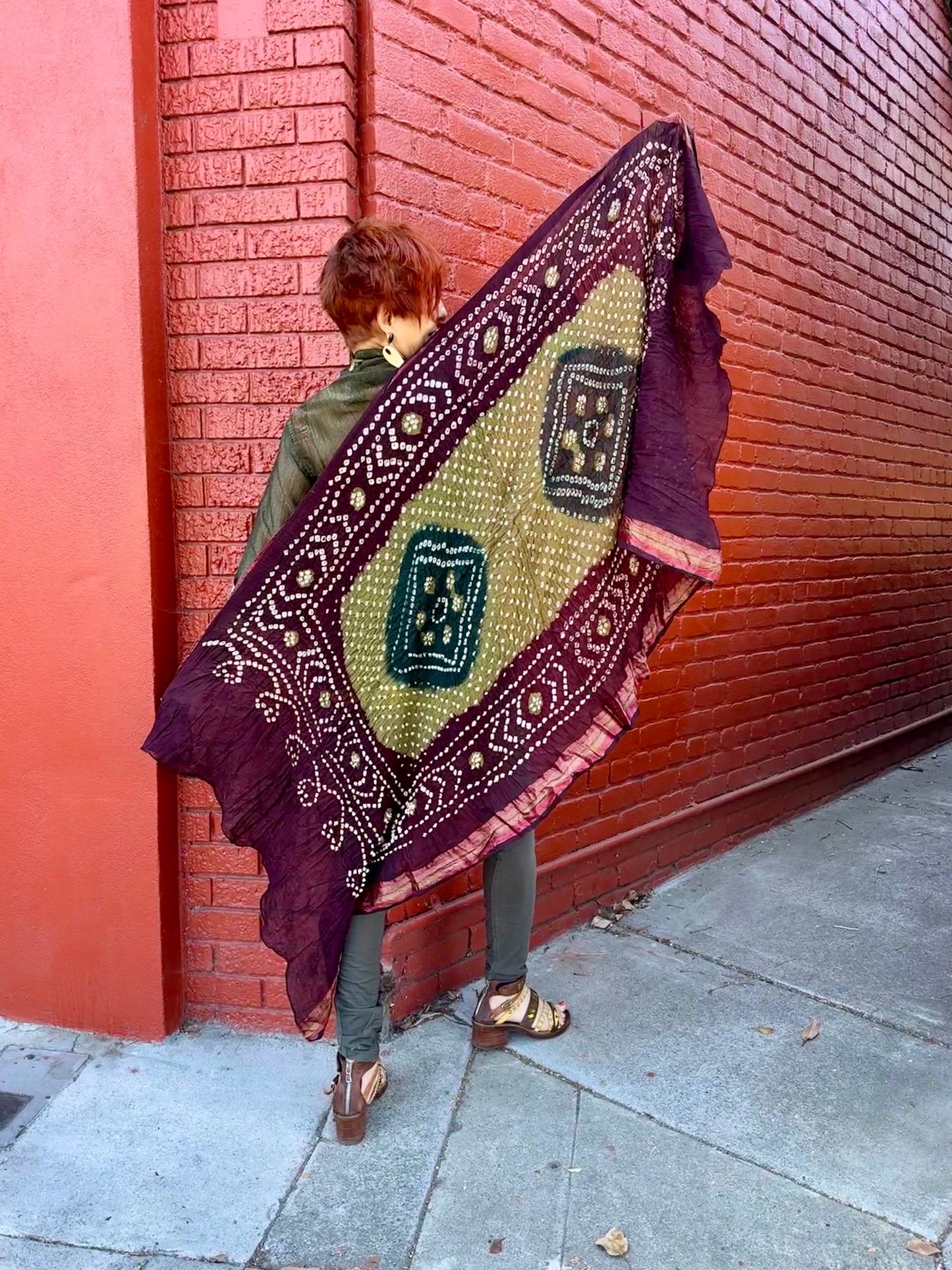 COTTON BANDHANI SHAWLS AUTUMN PALETTE