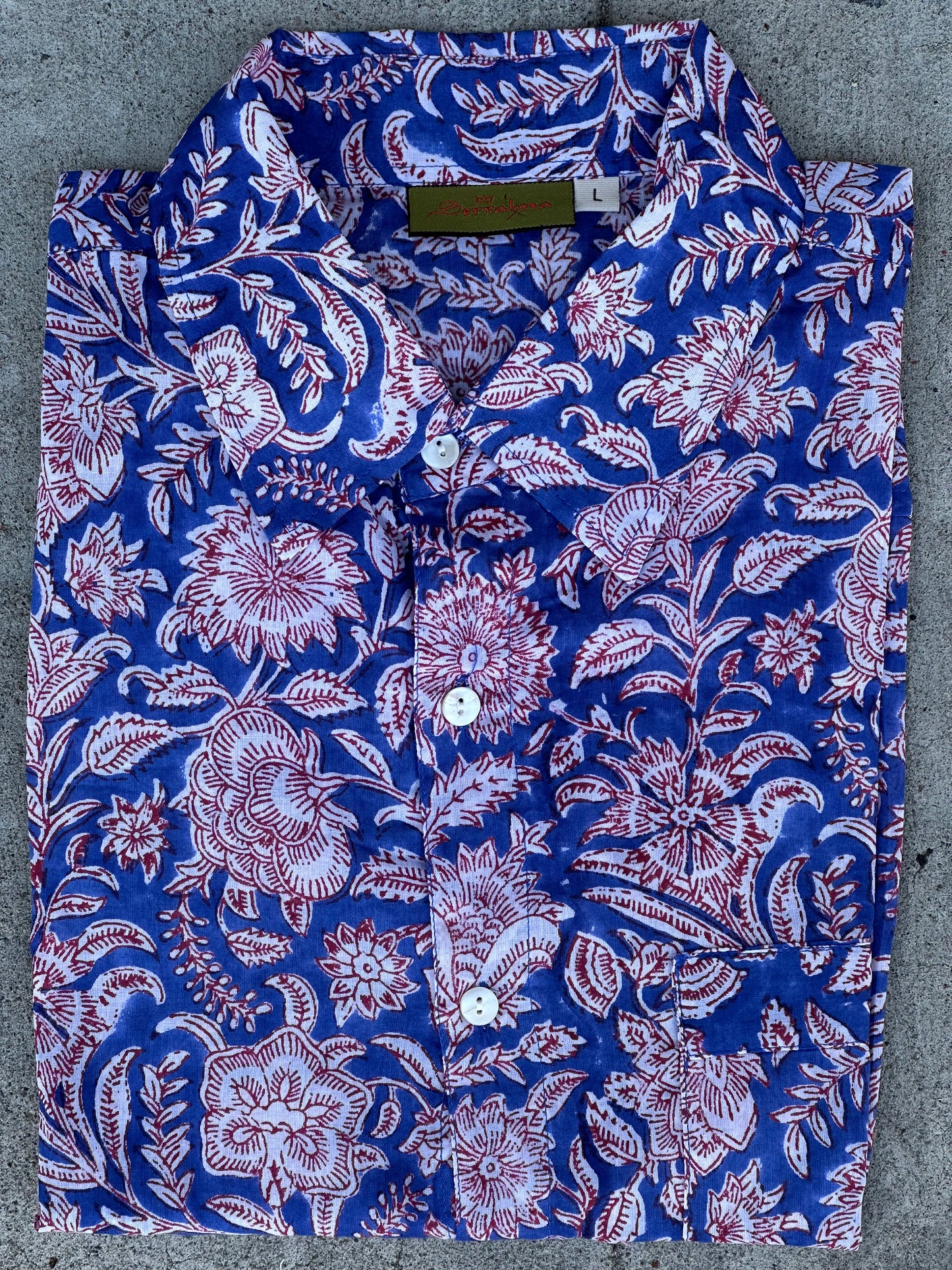 BLOCK PRINT MEN'S SHIRT Size XL Only